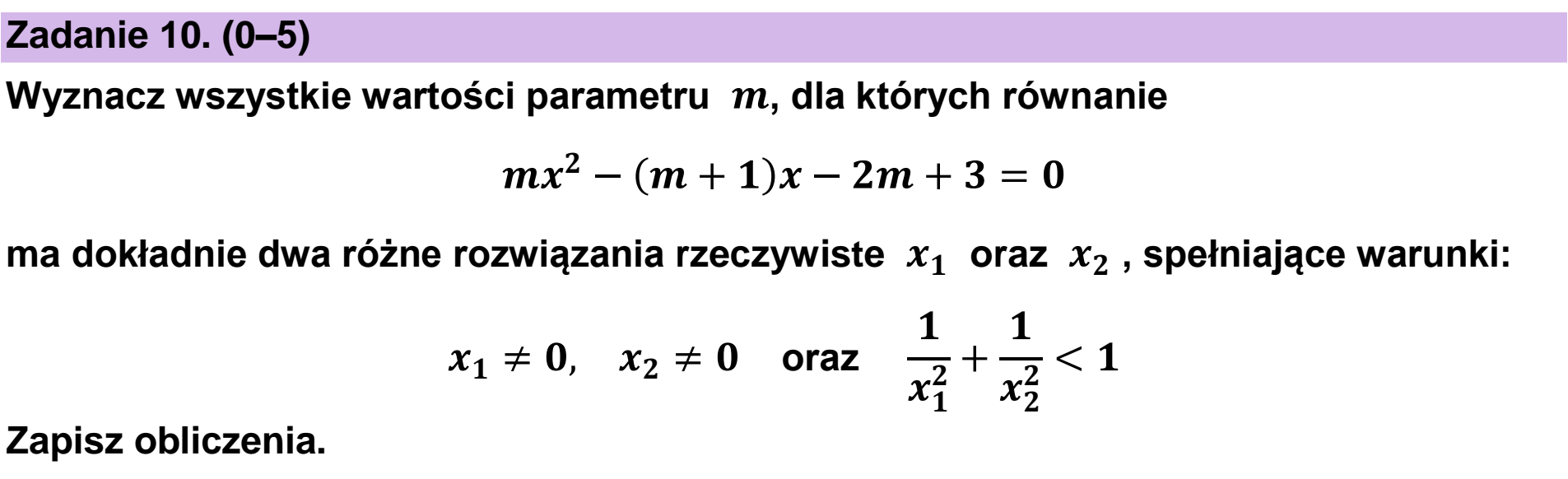 Matura dodatkowa, czerwiec 2023, podgląd zadania 10
