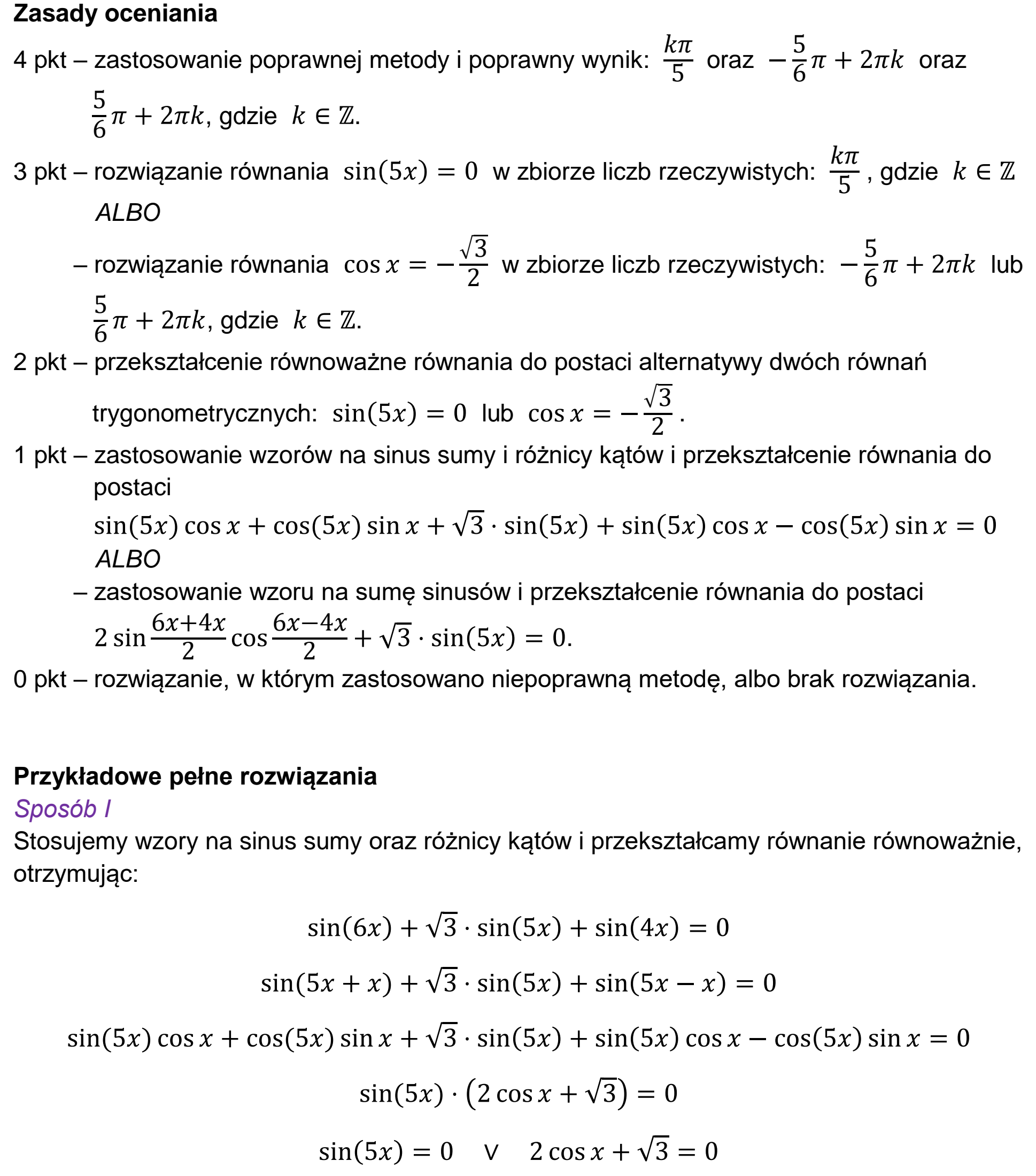 Matura dodatkowa, czerwiec 2024, odpowiedź do zadania 9, fragment 1
