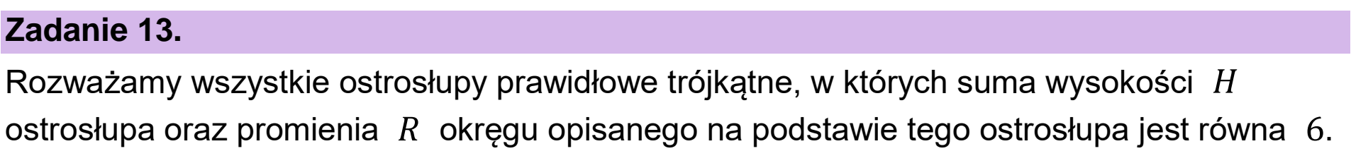 Matura dodatkowa, czerwiec 2024, wstęp zadania 13