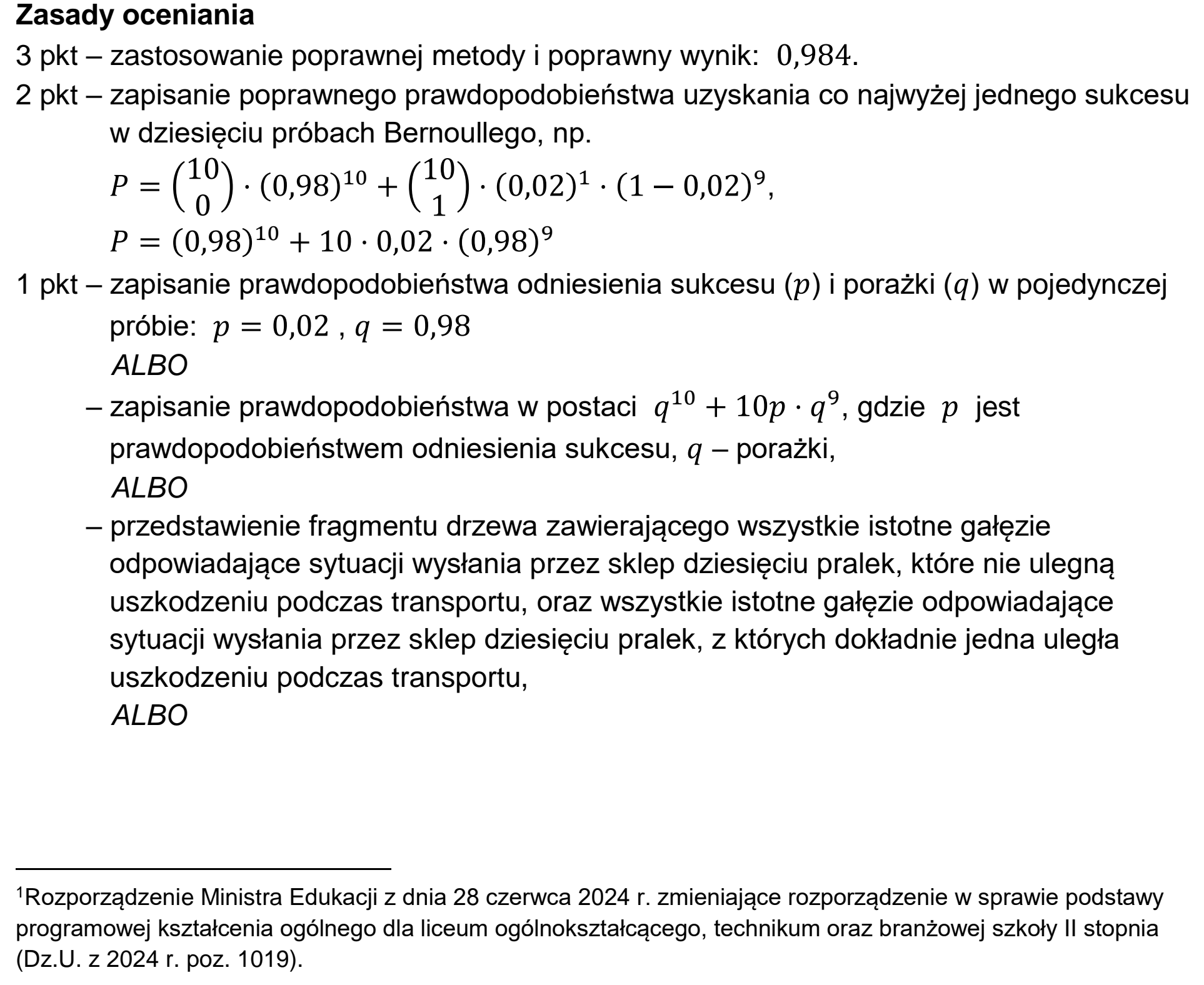 Matura dodatkowa, czerwiec 2025, odpowiedź do zadania 1