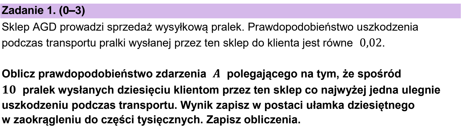Matura dodatkowa, czerwiec 2025, podgląd zadania 1