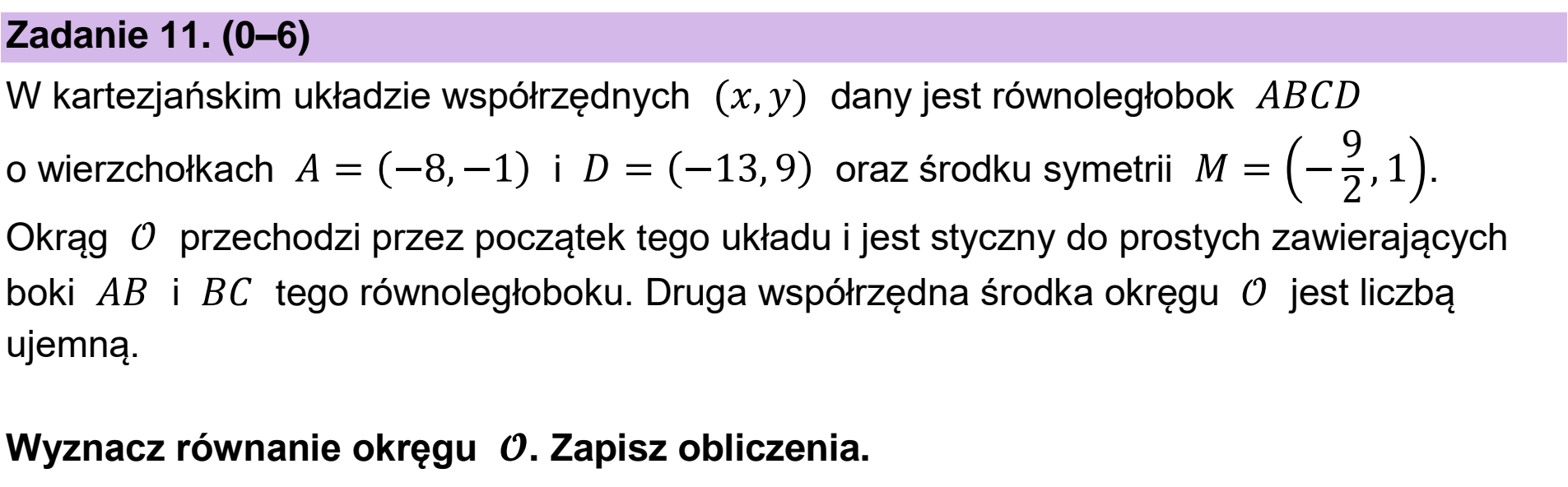 Matura dodatkowa, czerwiec 2025, podgląd zadania 11