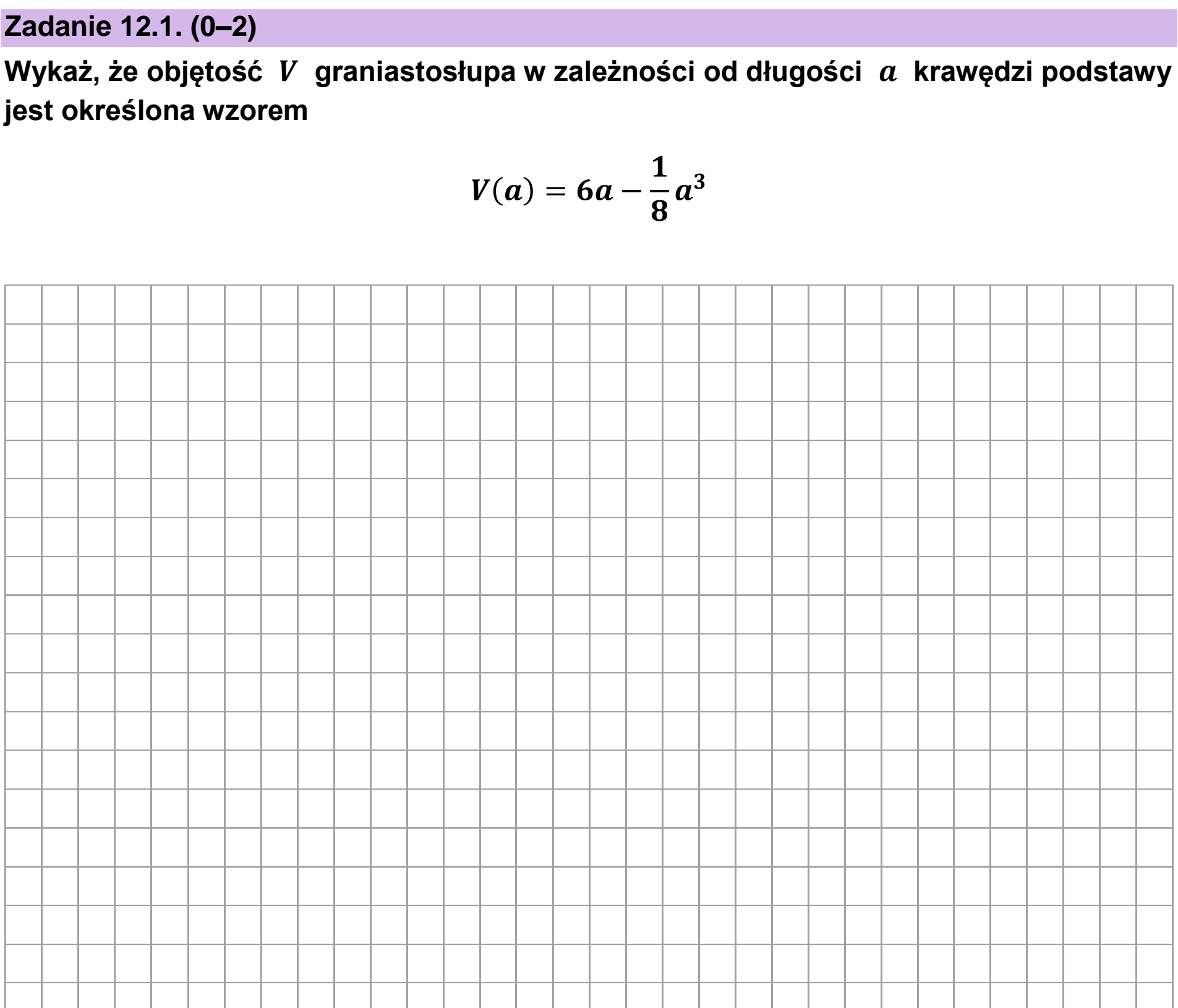 Matura dodatkowa, czerwiec 2025, zadanie 12.1