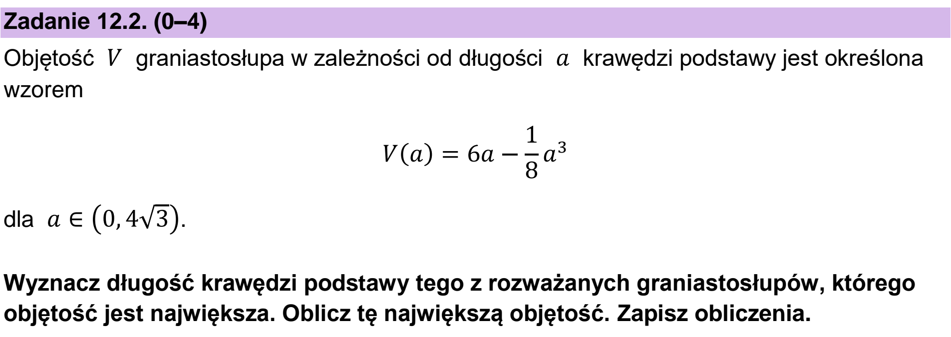 Matura dodatkowa, czerwiec 2025, zadanie 12.2