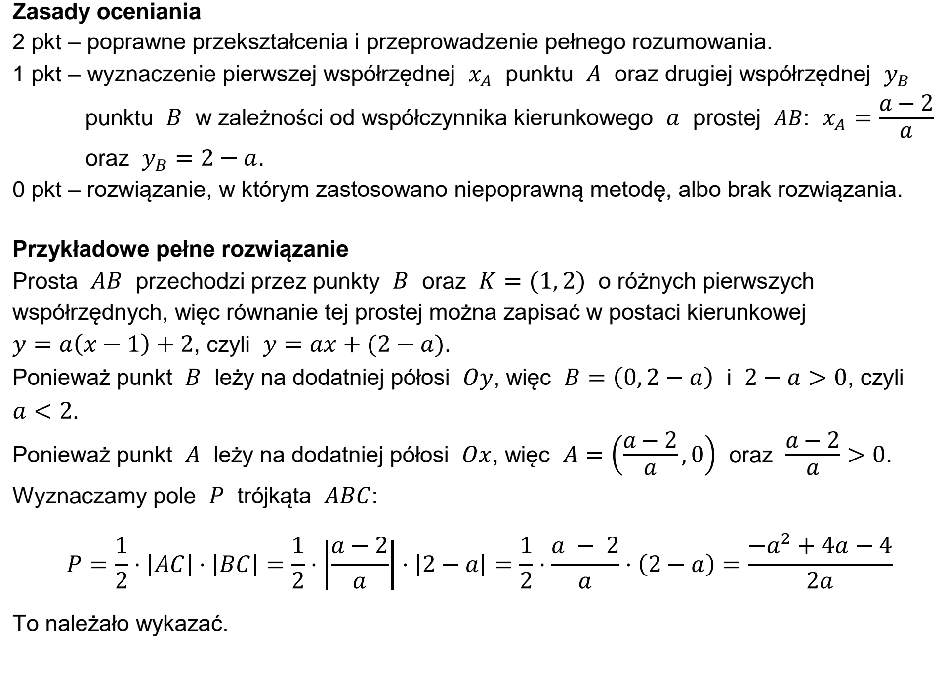 Matura dodatkowa, czerwiec 2026, odpowiedź do zadania 13.1