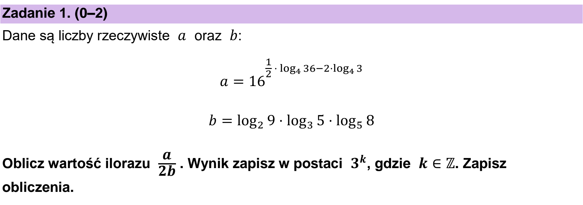 Matura dodatkowa, czerwiec 2026, podgląd zadania 1