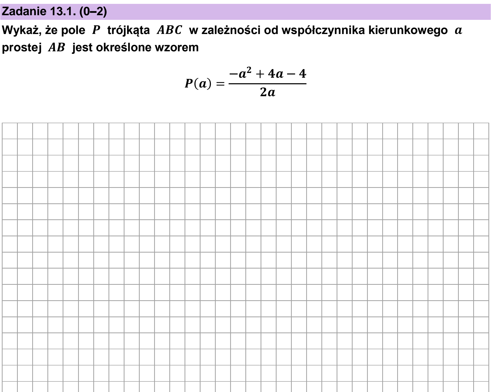 Matura dodatkowa, czerwiec 2026, zadanie 13.1