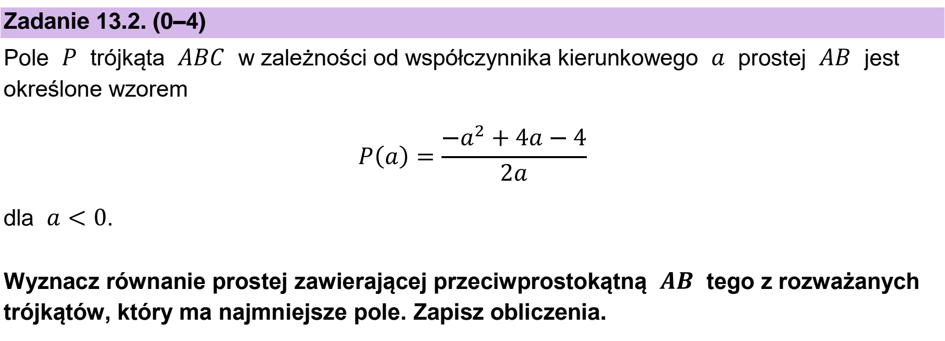 Matura dodatkowa, czerwiec 2026, zadanie 13.2