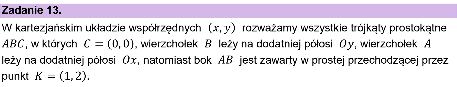 Matura dodatkowa, czerwiec 2026, wstęp zadania 13
