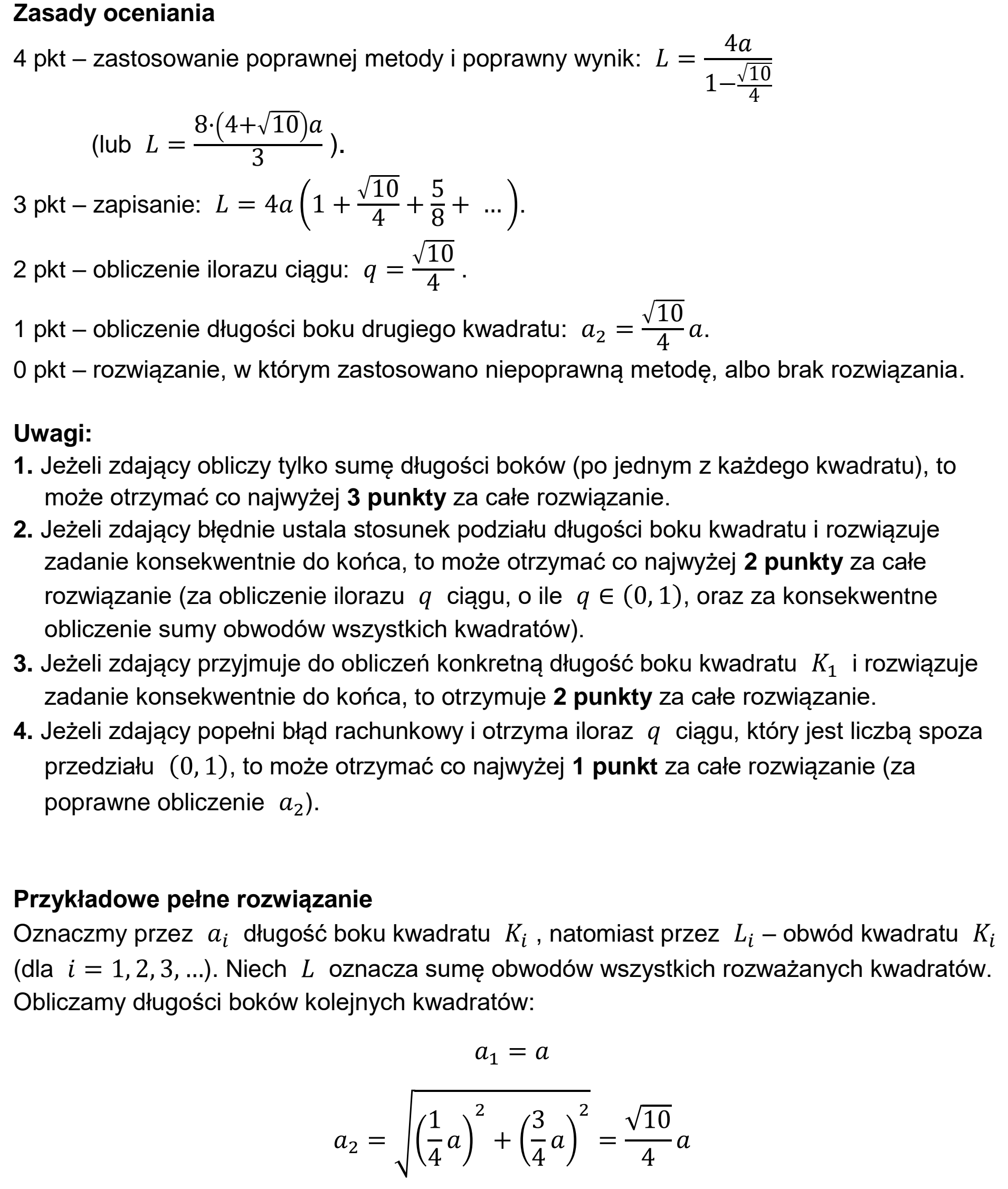 Matura, maj 2023, odpowiedź do zadania 10