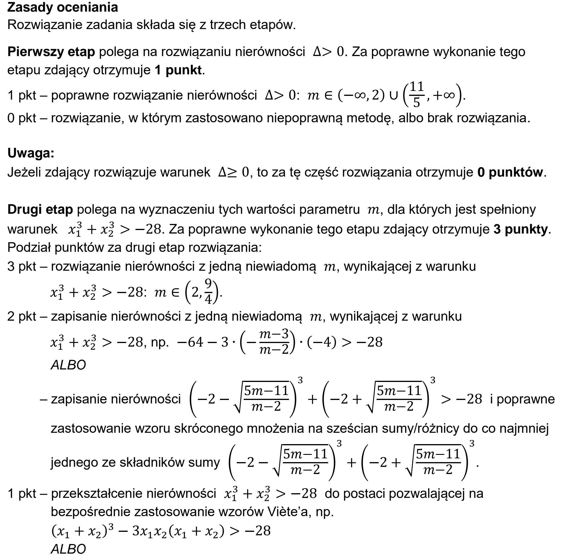 Matura, maj 2023, odpowiedź do zadania 11