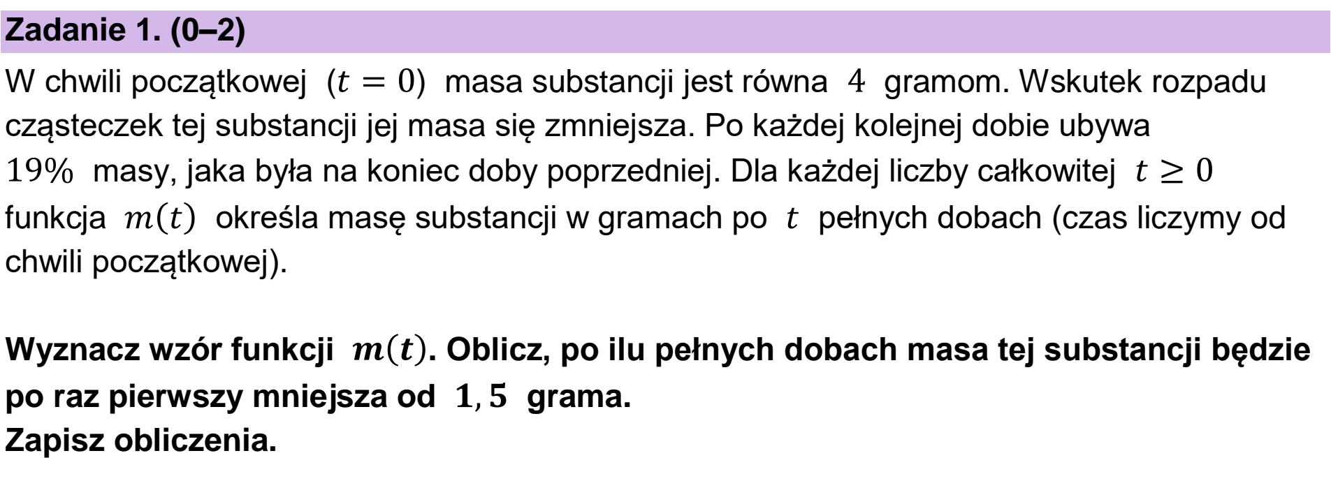 Matura, maj 2023, podgląd zadania 1