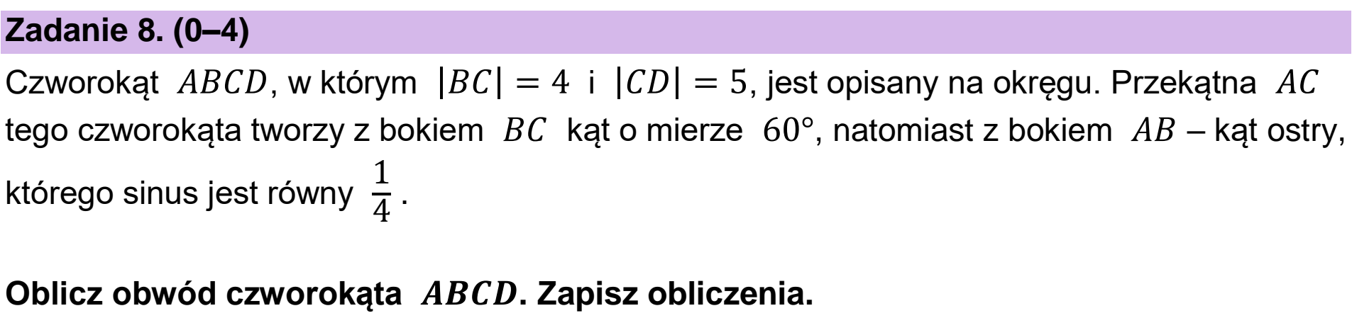 Matura, maj 2023, podgląd zadania 8