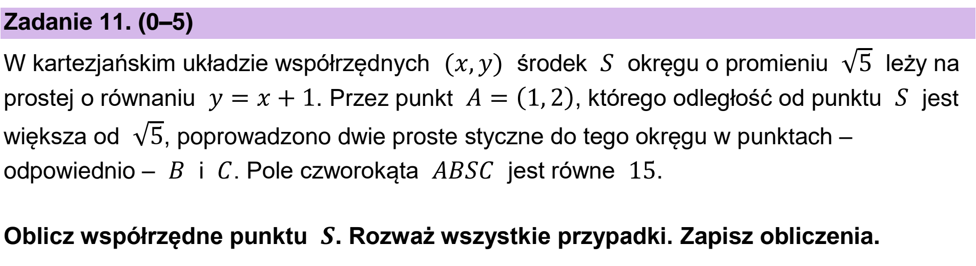 Matura, maj 2024, podgląd zadania 11