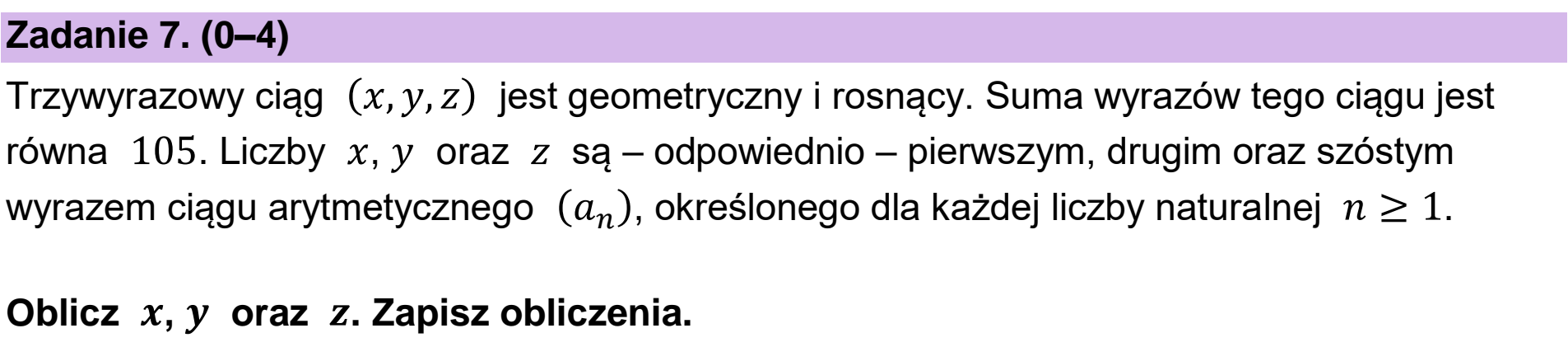 Matura, maj 2024, podgląd zadania 7