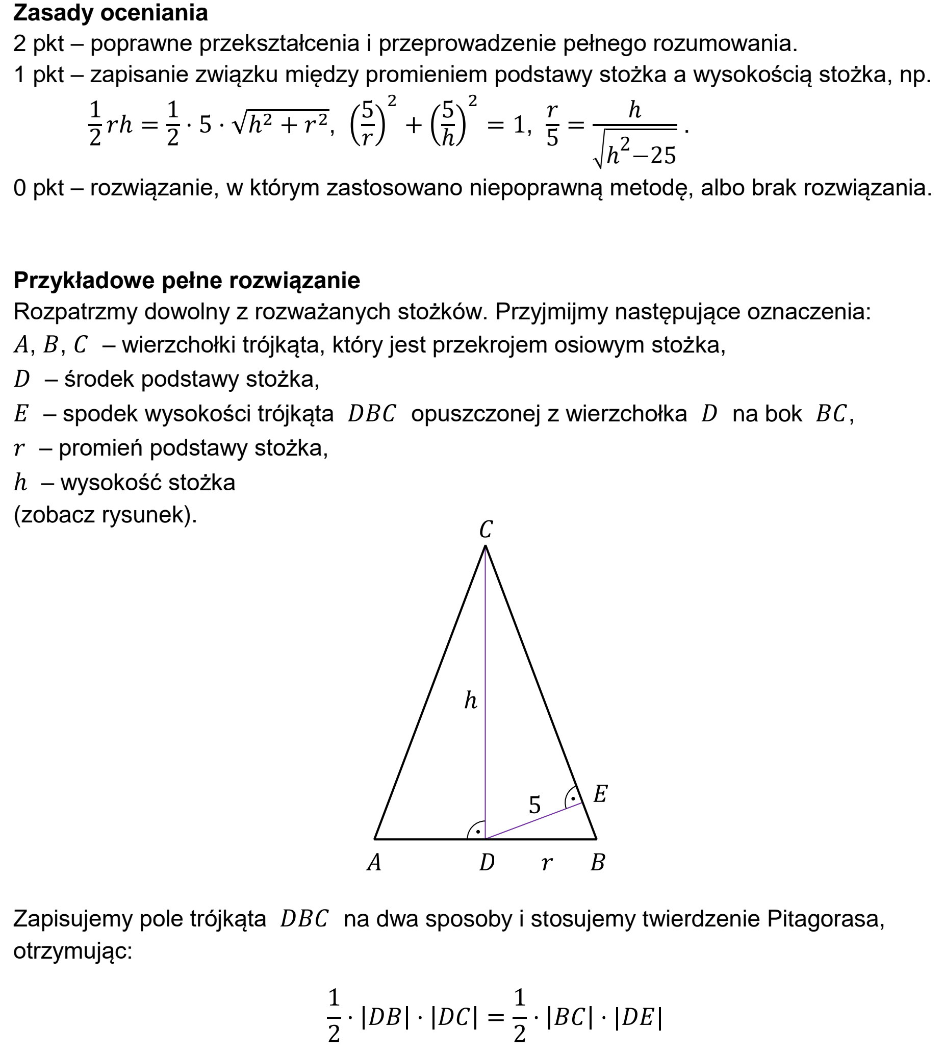 Matura, maj 2025, odpowiedź do zadania 12.1, fragment 1