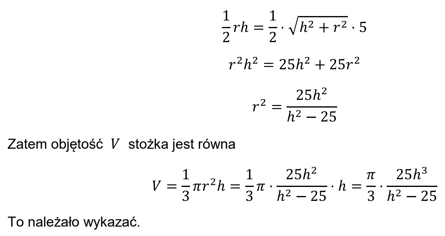 Matura, maj 2025, odpowiedź do zadania 12.1, fragment 2