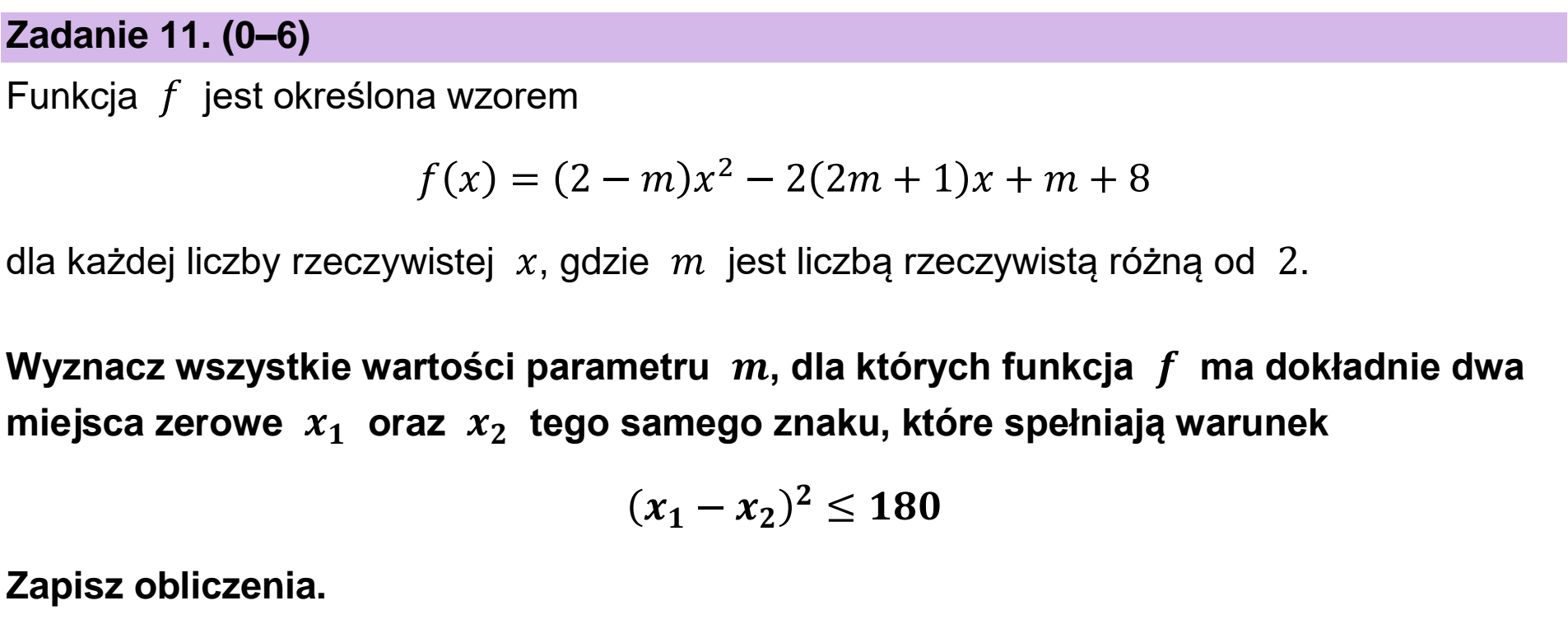 Matura, maj 2025, podgląd zadania 11