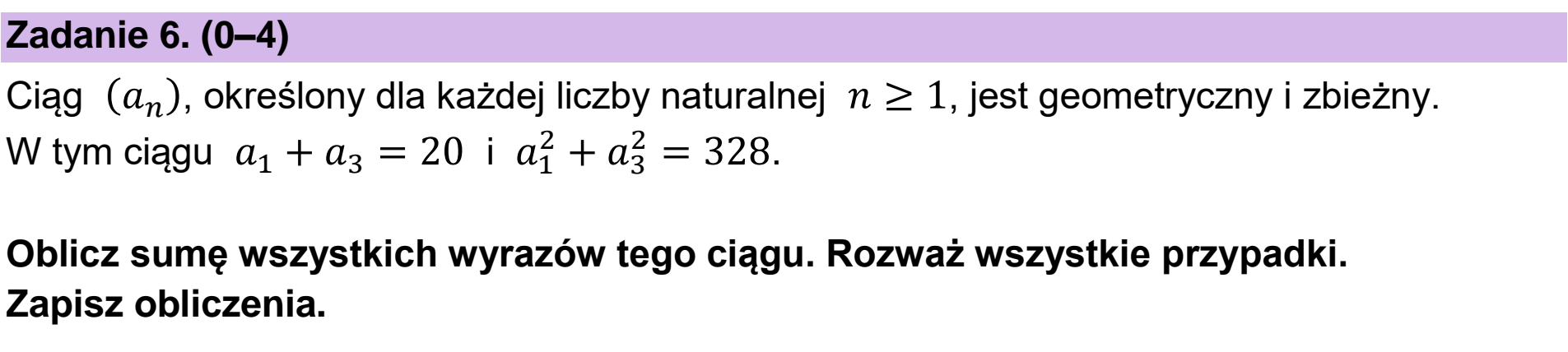 Matura, maj 2025, podgląd zadania 6