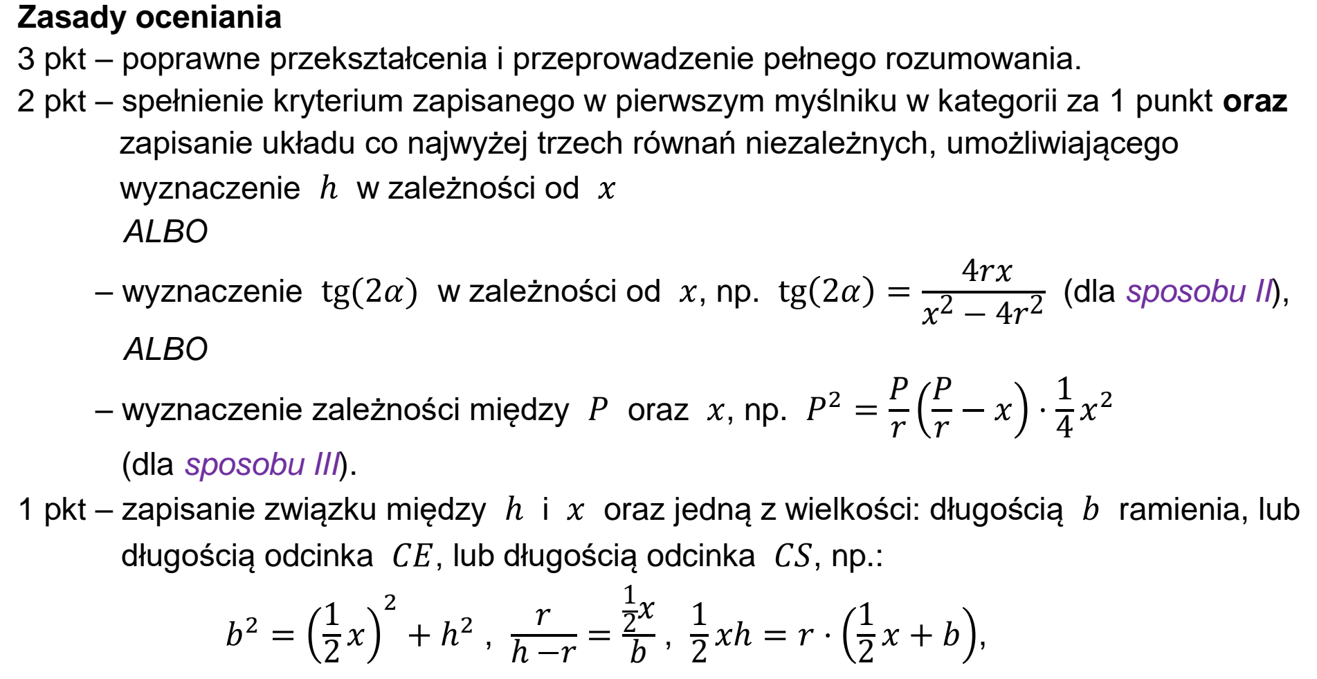 Matura, maj 2026, odpowiedź do zadania 12.1, fragment 1
