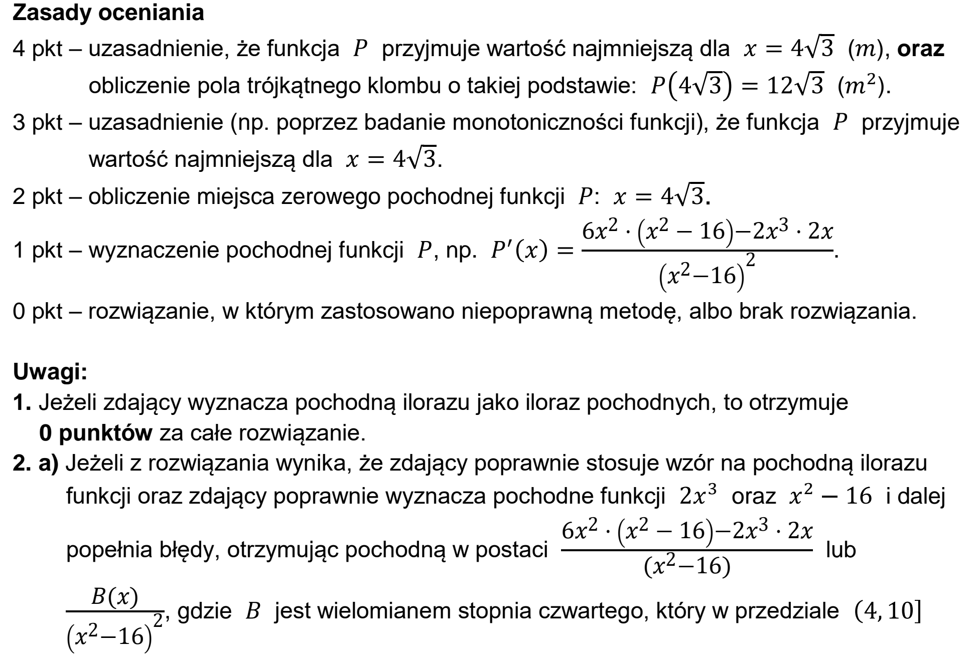 Matura, maj 2026, odpowiedź do zadania 12.2, fragment 1