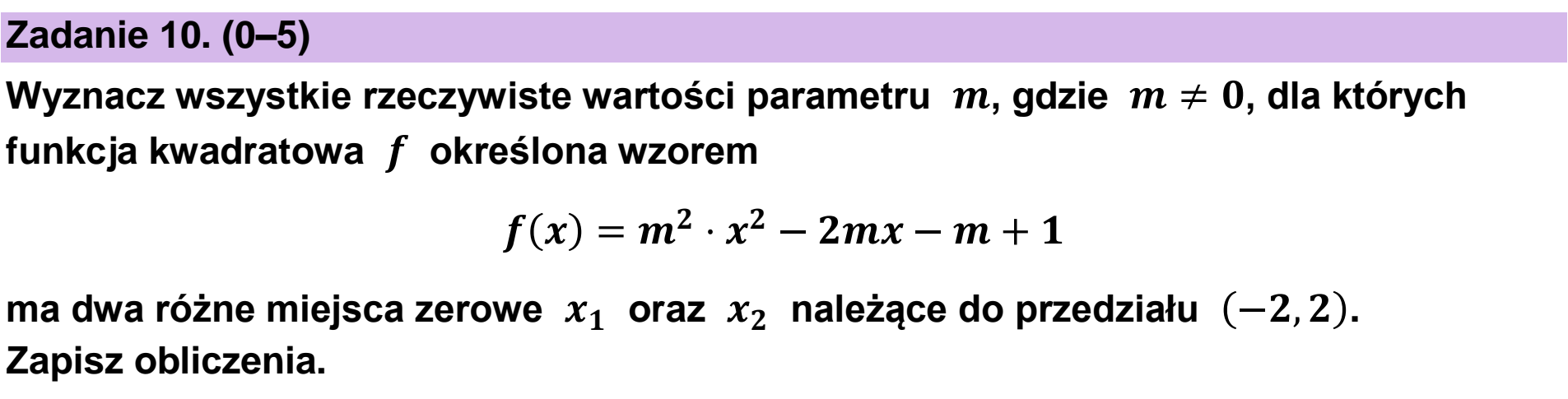 Matura, maj 2026, podgląd zadania 10