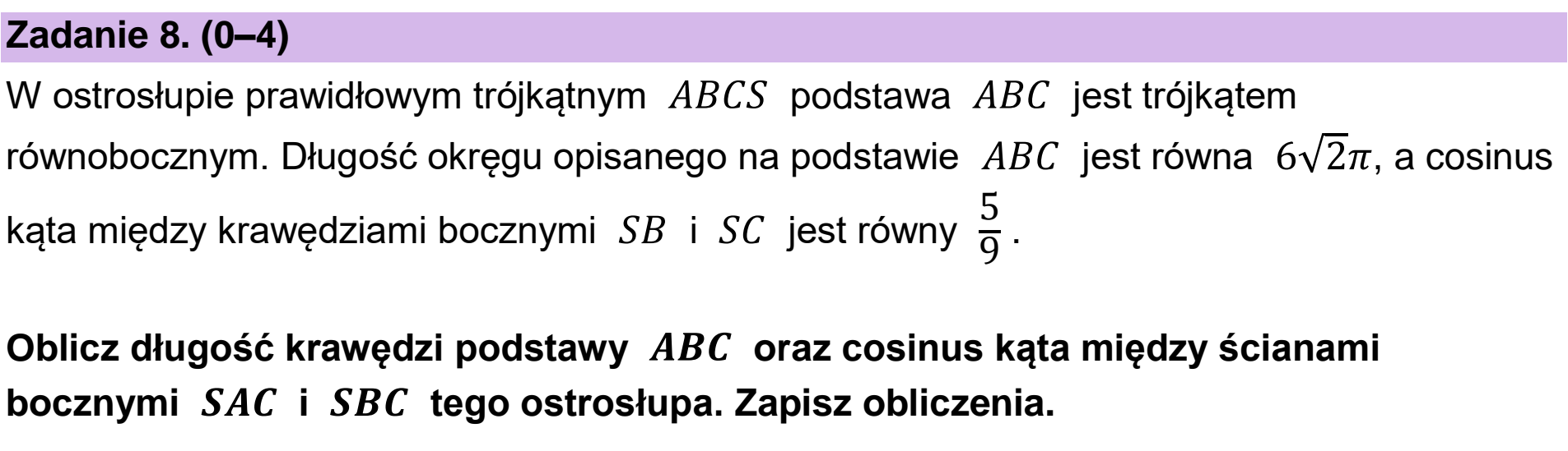 Matura, maj 2026, podgląd zadania 8