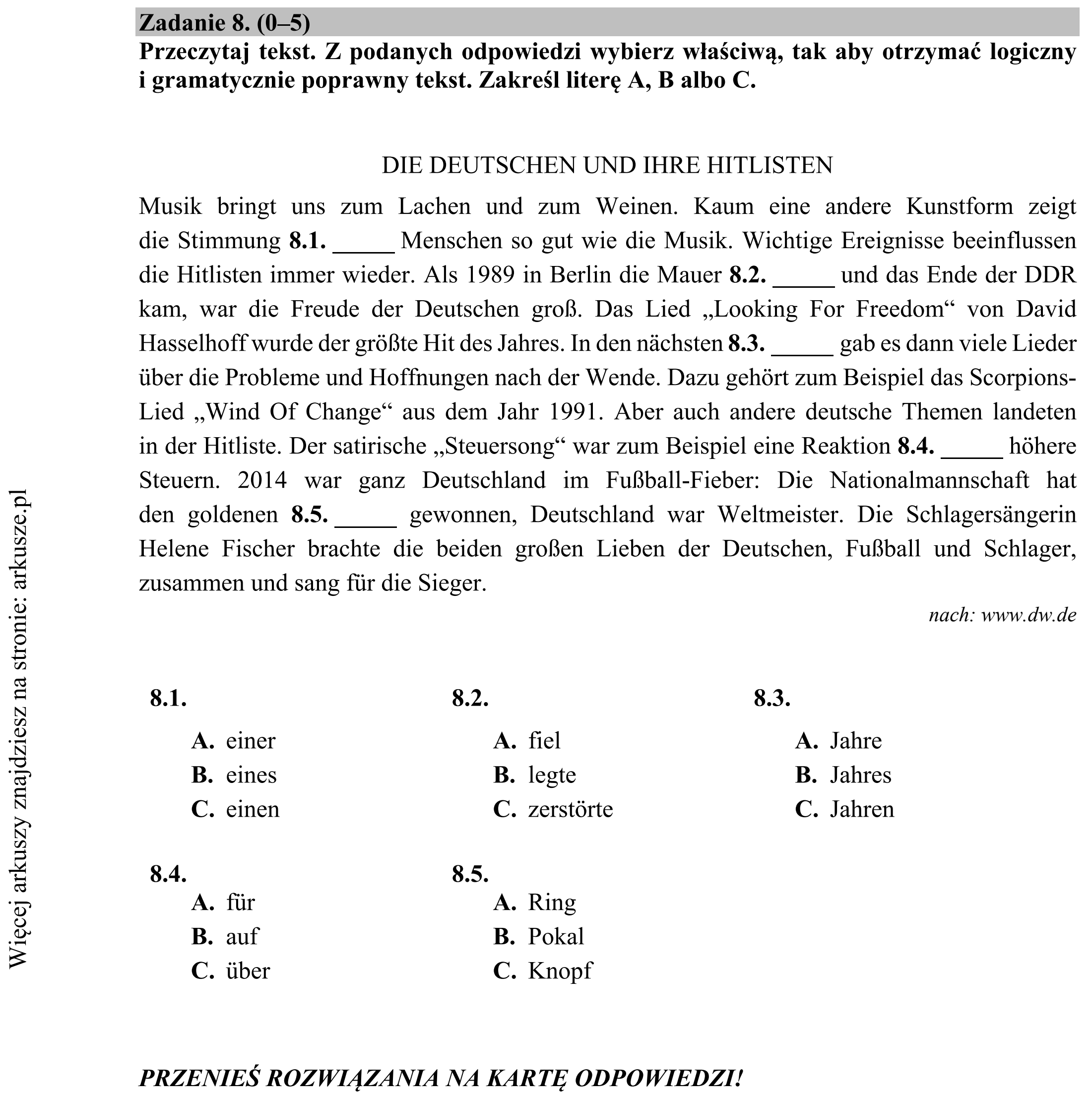Matura dodatkowa, czerwiec 2017, podgląd zadania 8