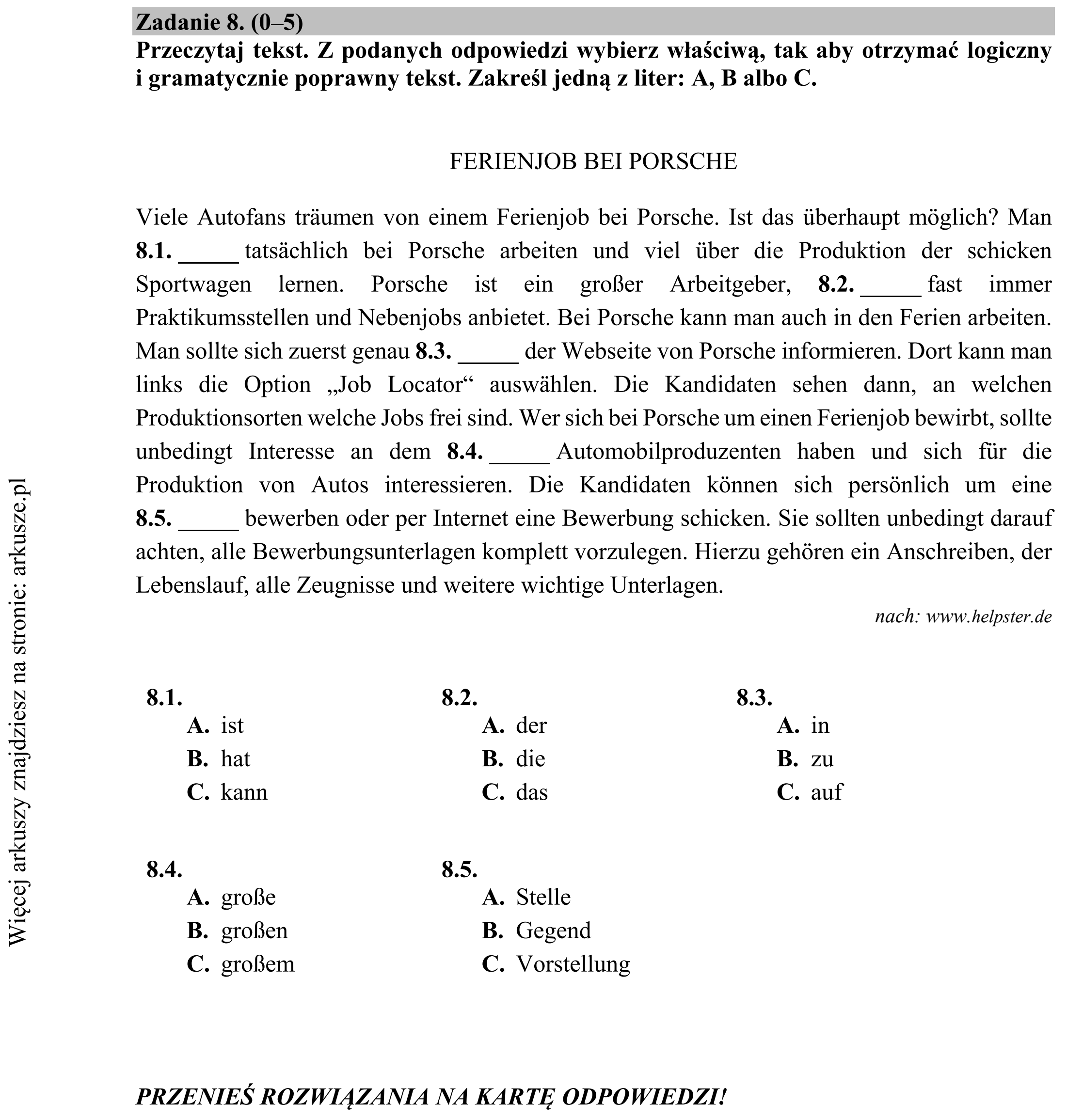 Matura dodatkowa, czerwiec 2018, podgląd zadania 8