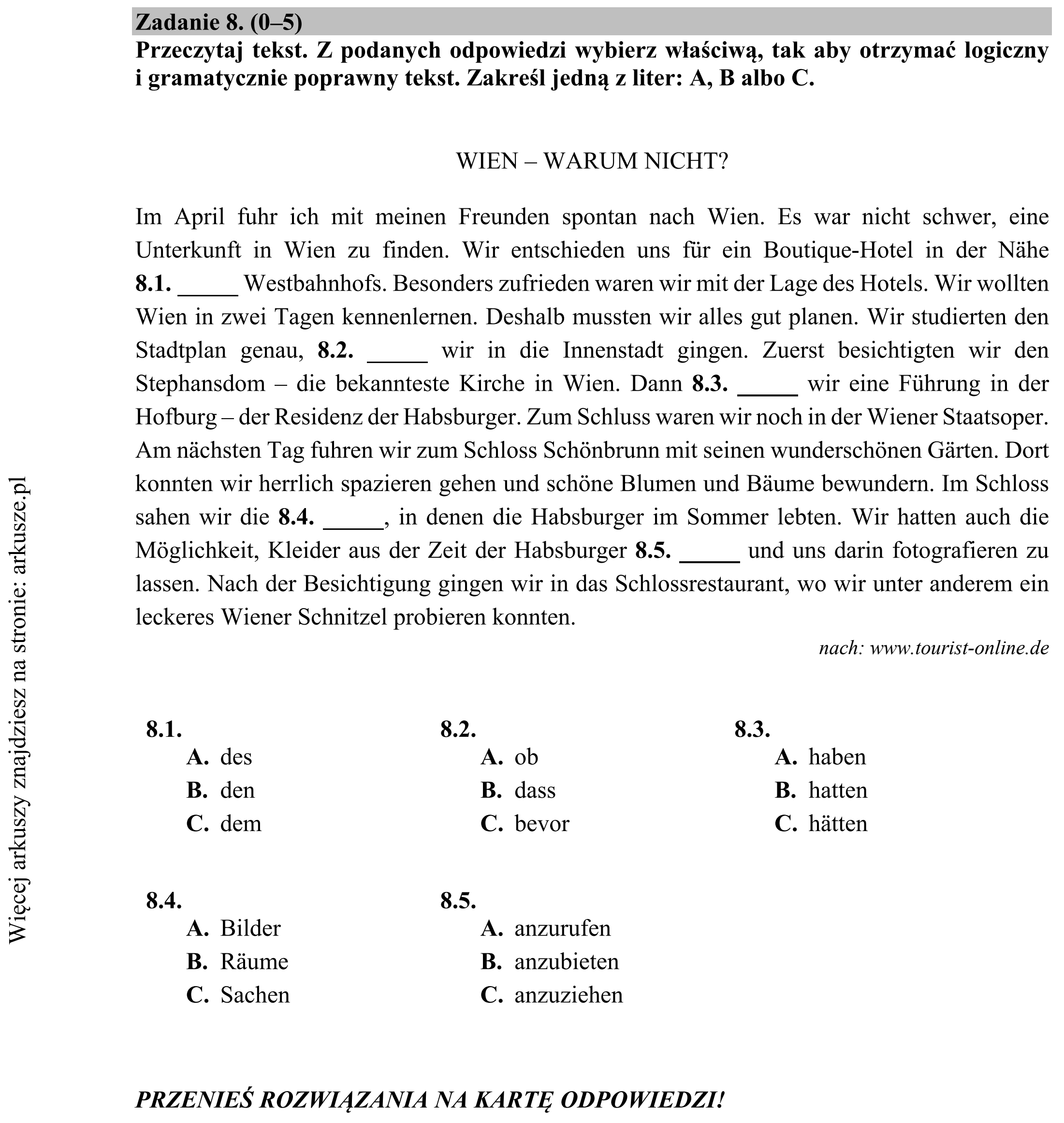 Matura dodatkowa, lipiec 2020, podgląd zadania 8