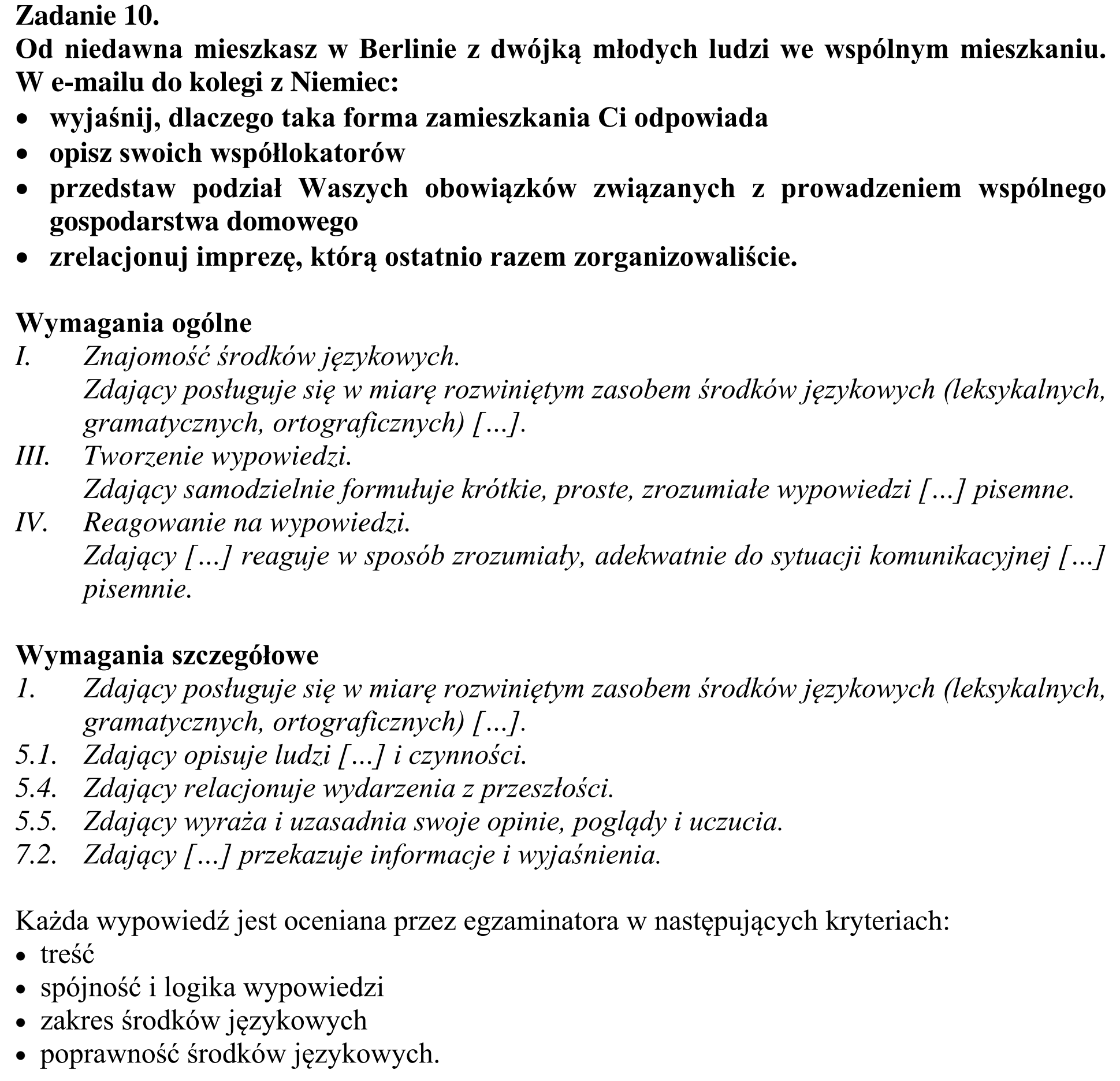 Matura, maj 2015, odpowiedź do zadania 10, fragment 1