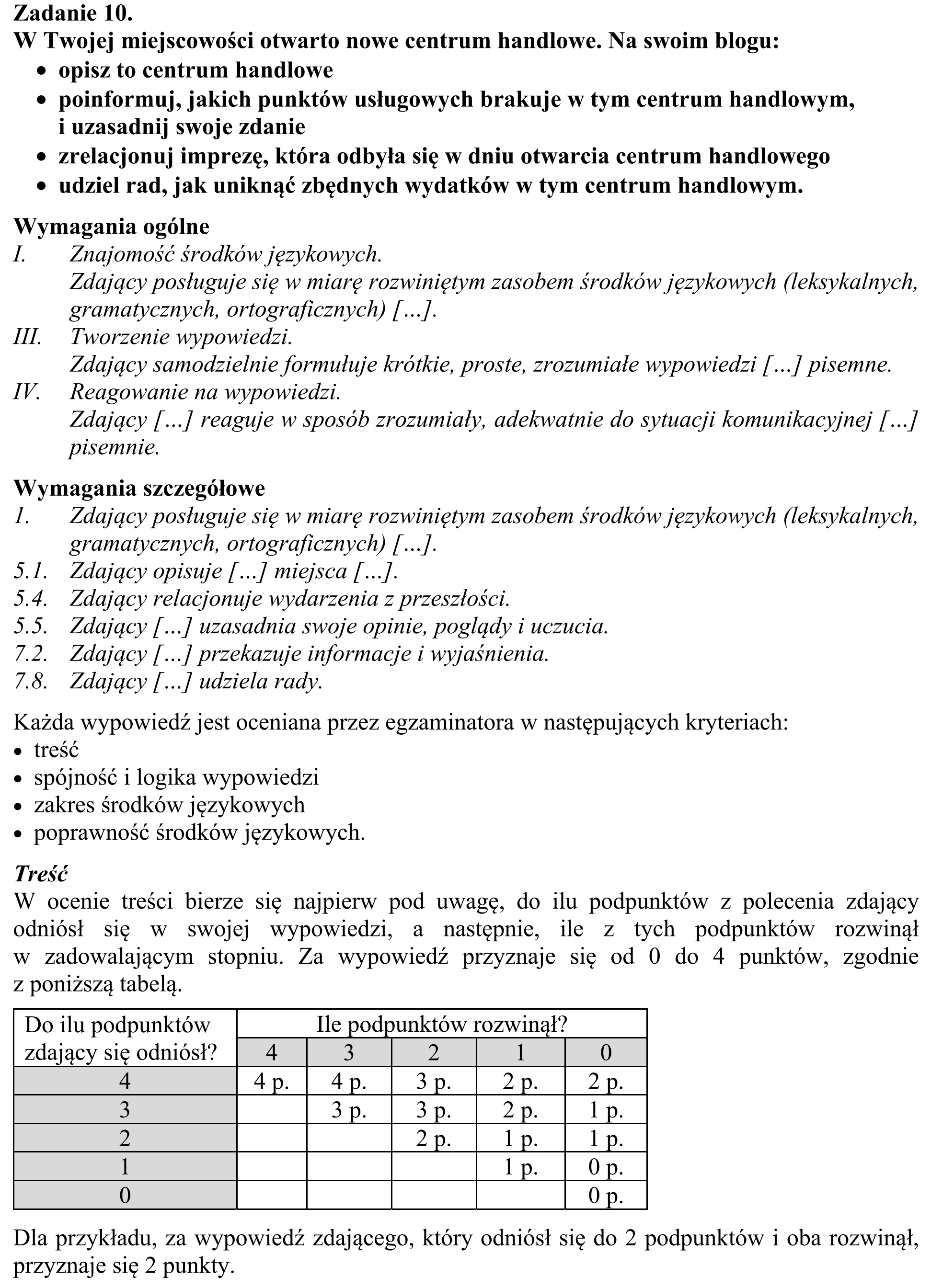 Matura, maj 2018, odpowiedź do zadania 10, fragment 1