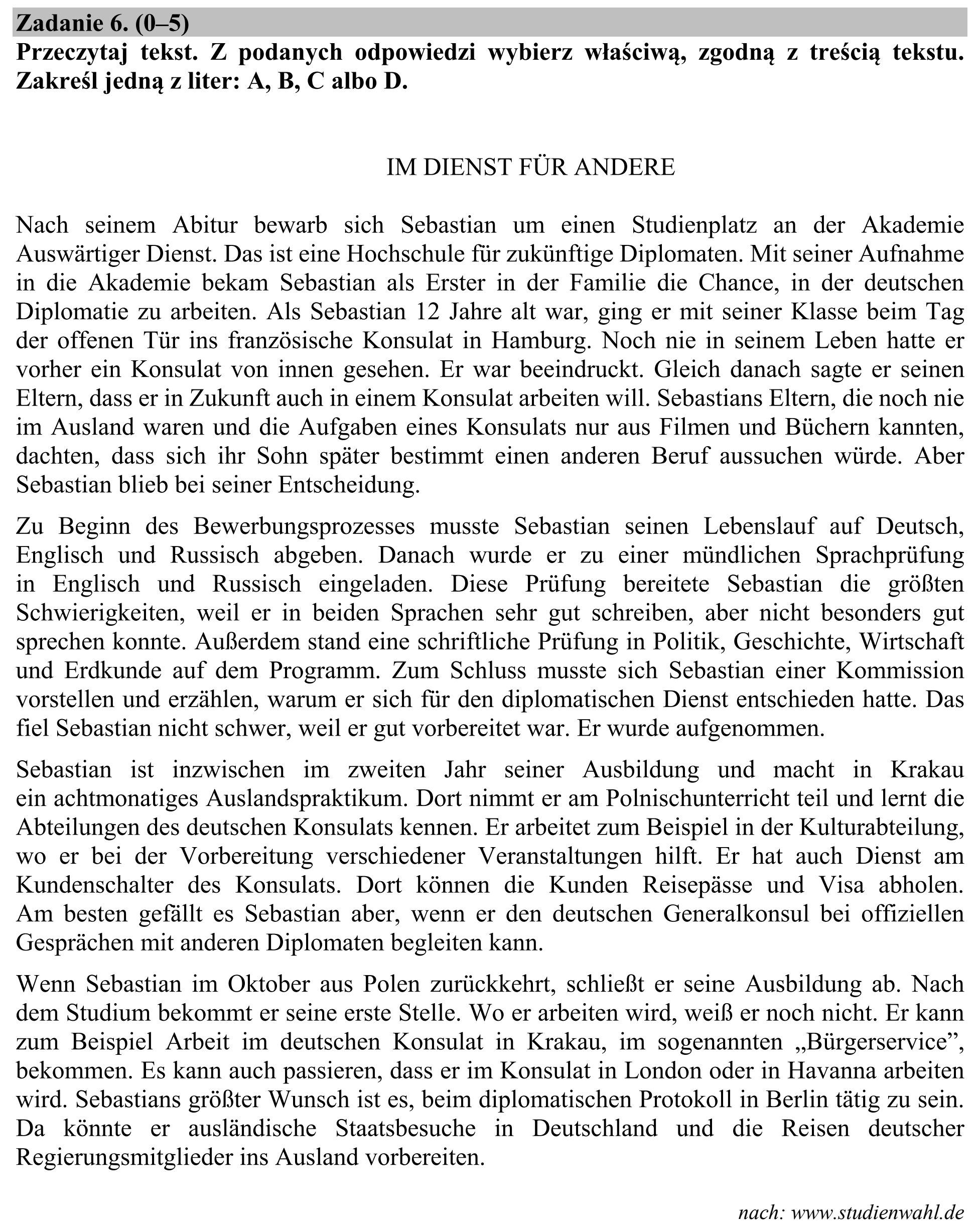Matura, maj 2018, podgląd zadania 6, fragment 1
