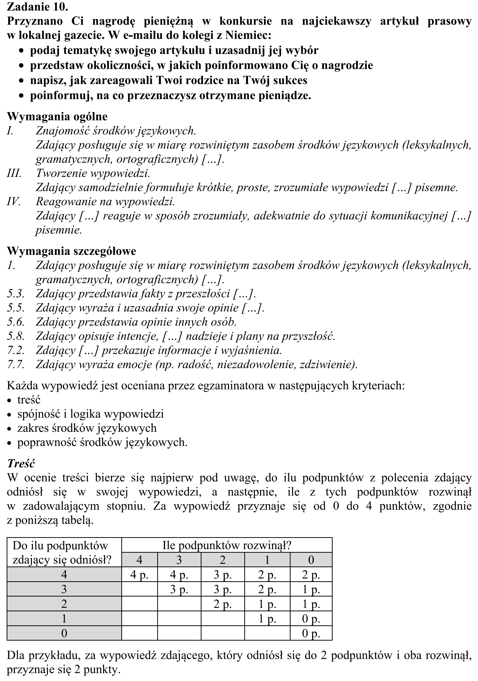 Matura, maj 2019, odpowiedź do zadania 10, fragment 1