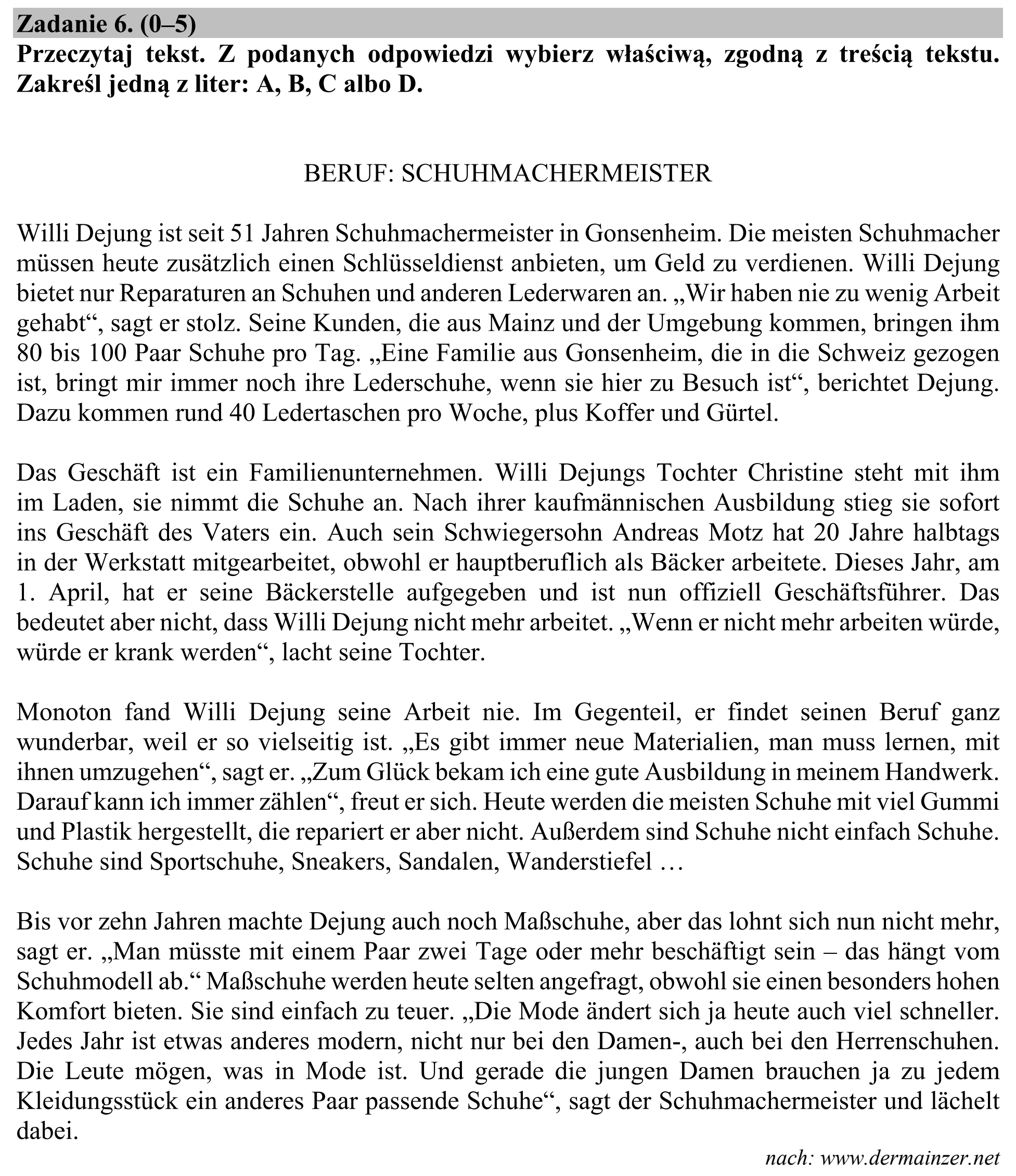 Matura, maj 2019, podgląd zadania 6, fragment 1