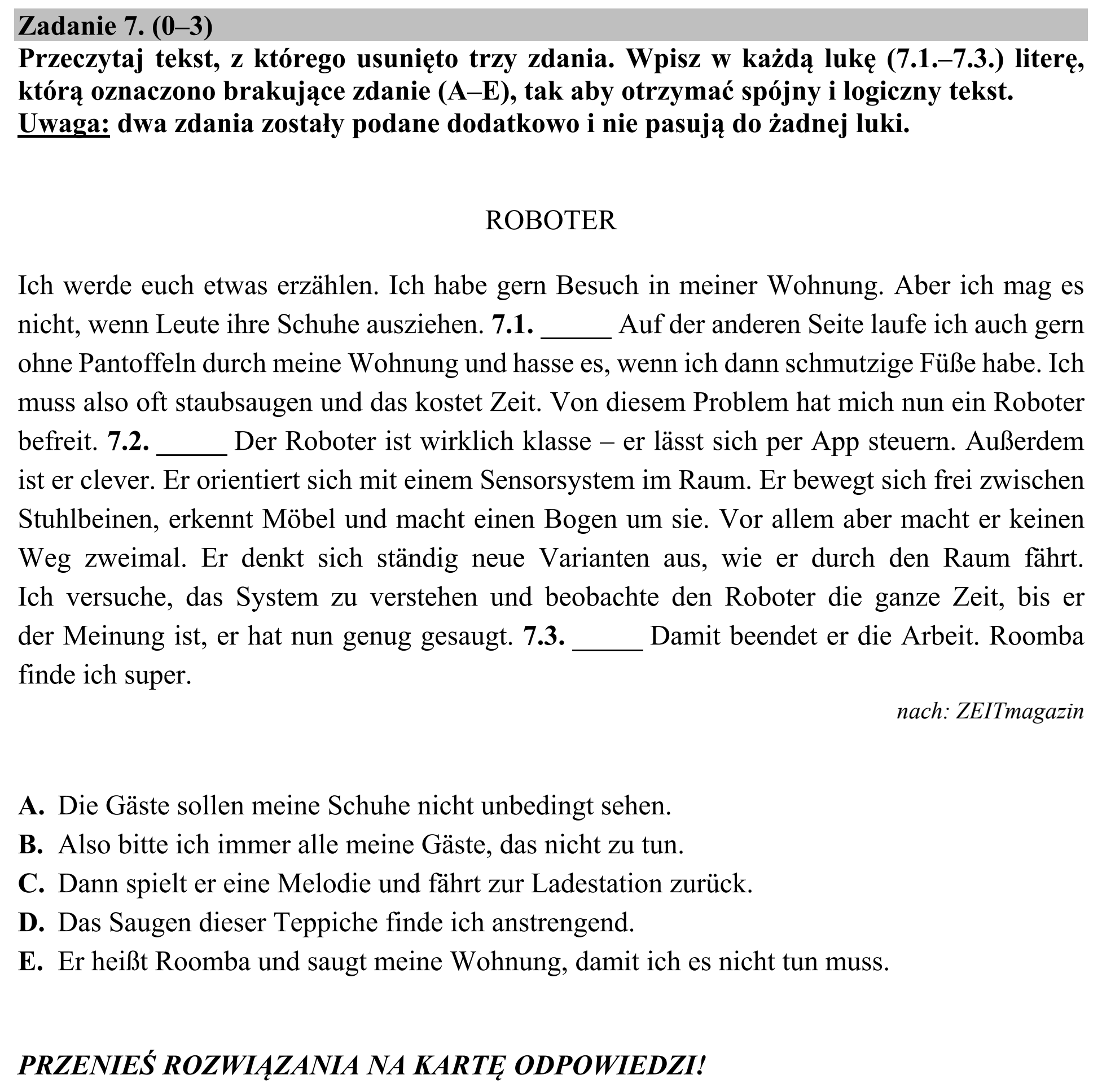 Matura, maj 2019, podgląd zadania 7