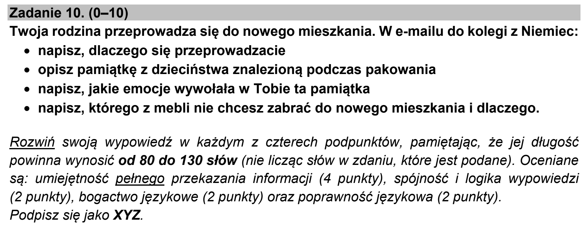 Matura, maj 2021, podgląd zadania 10