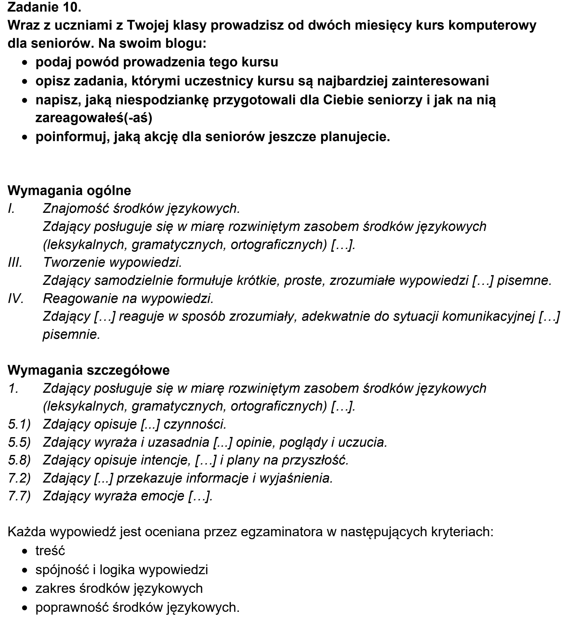 Matura, maj 2022, odpowiedź do zadania 10