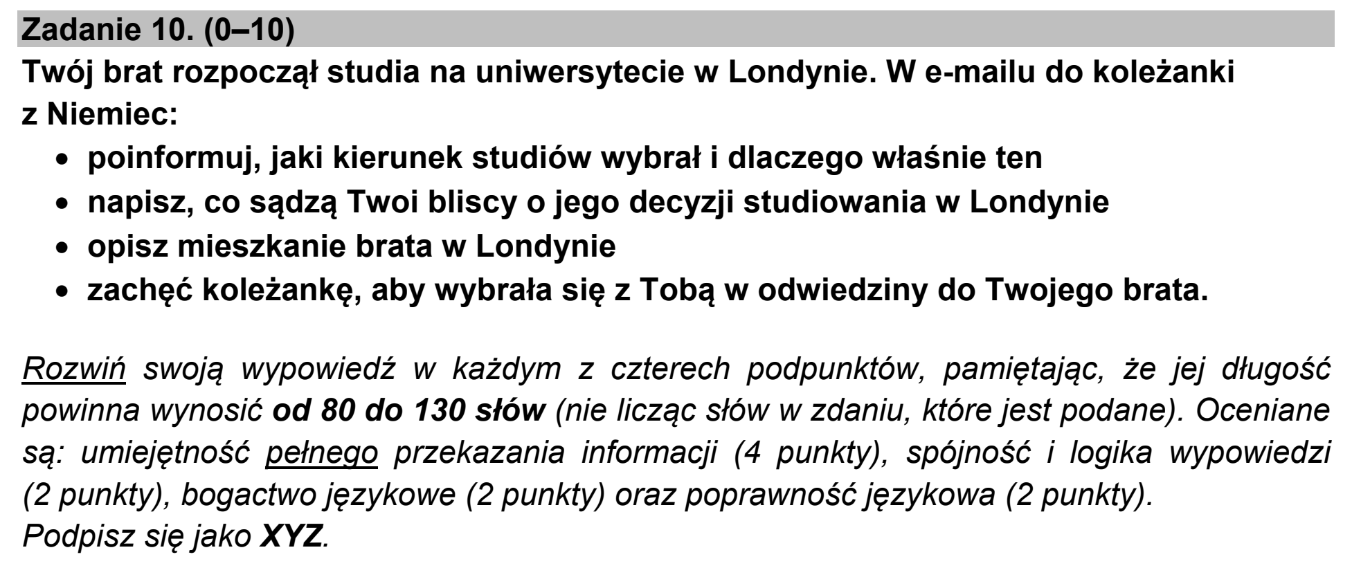 Matura próbna, marzec 2021, podgląd zadania 10
