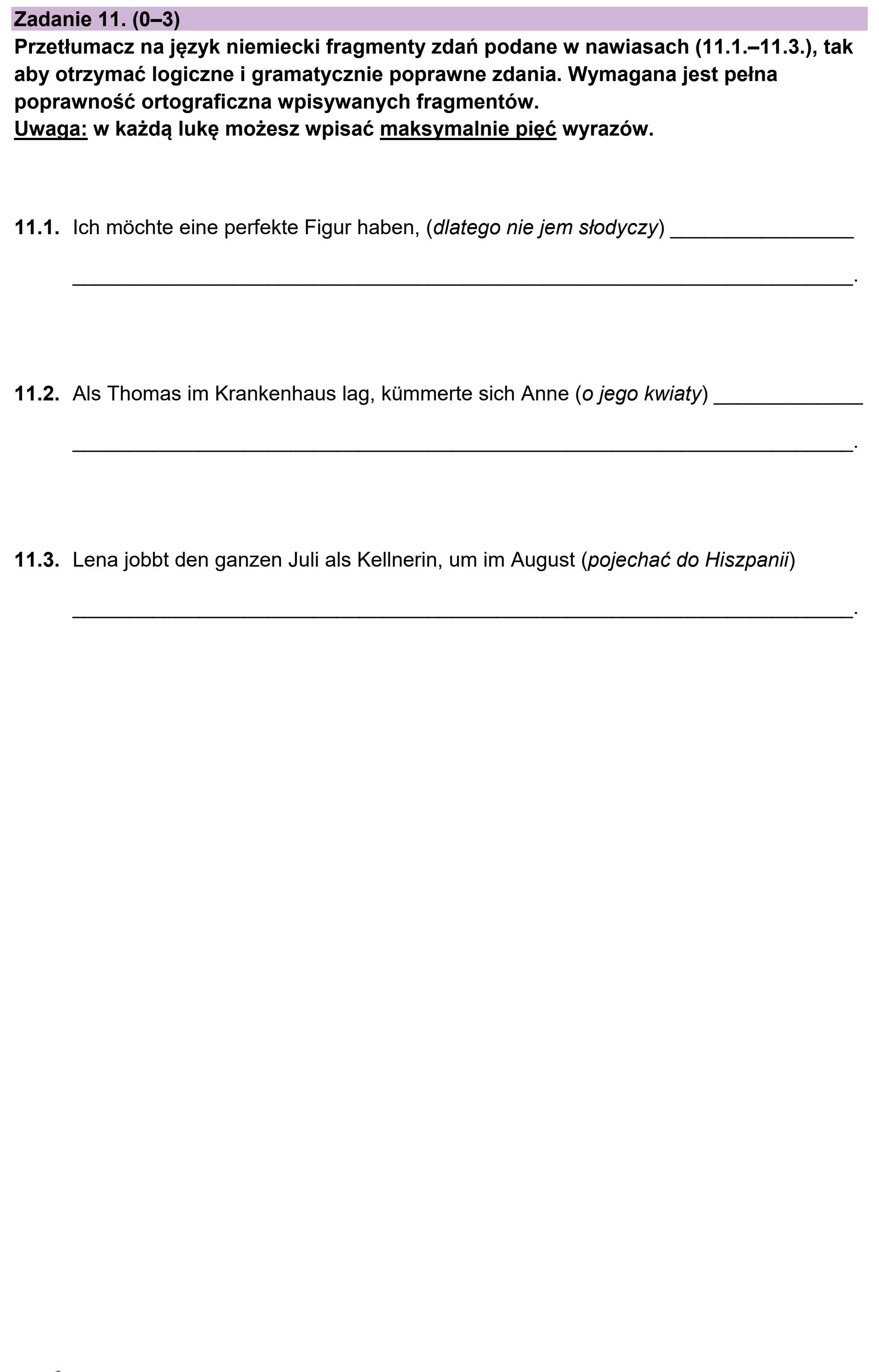 Matura próbna, grudzien 2022, podgląd zadania 11