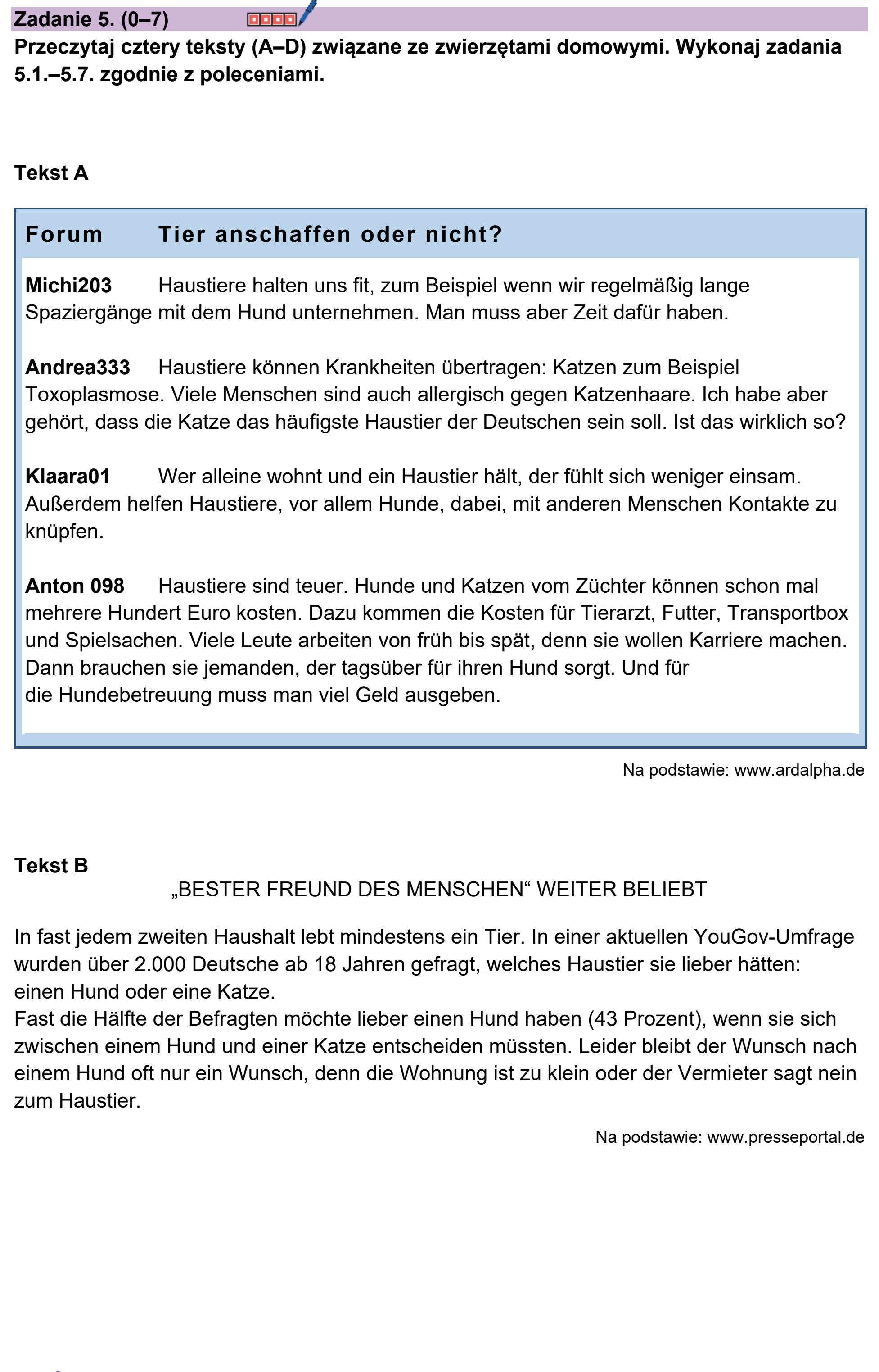 Matura próbna, grudzien 2023, podgląd zadania 5, fragment 1