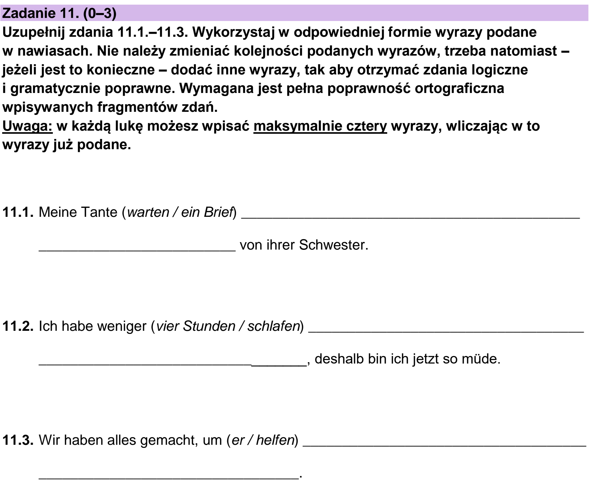 Matura próbna, grudzien 2024, podgląd zadania 11