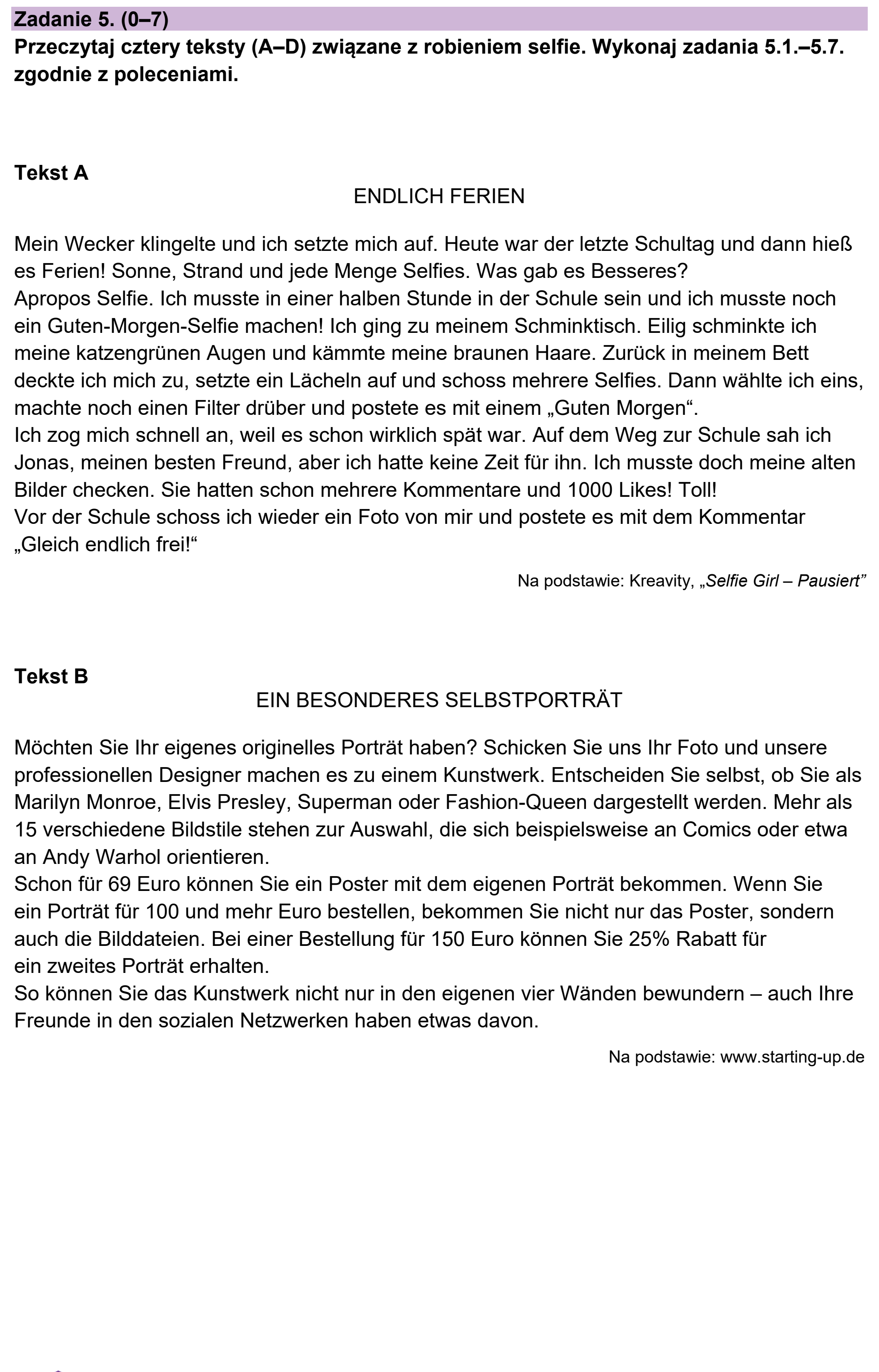 Matura, maj 2023, podgląd zadania 5, fragment 1