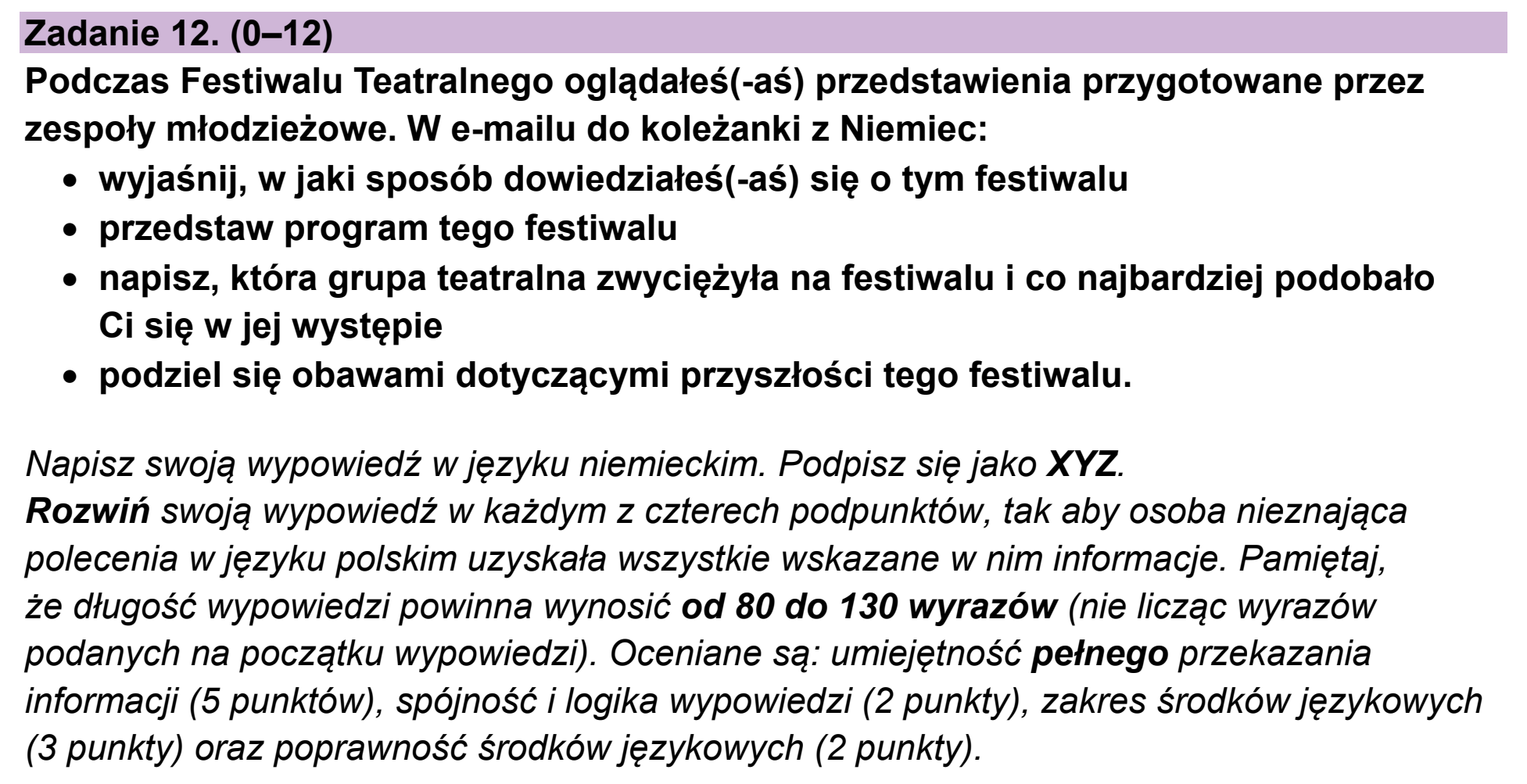 Matura, maj 2024, podgląd zadania 12