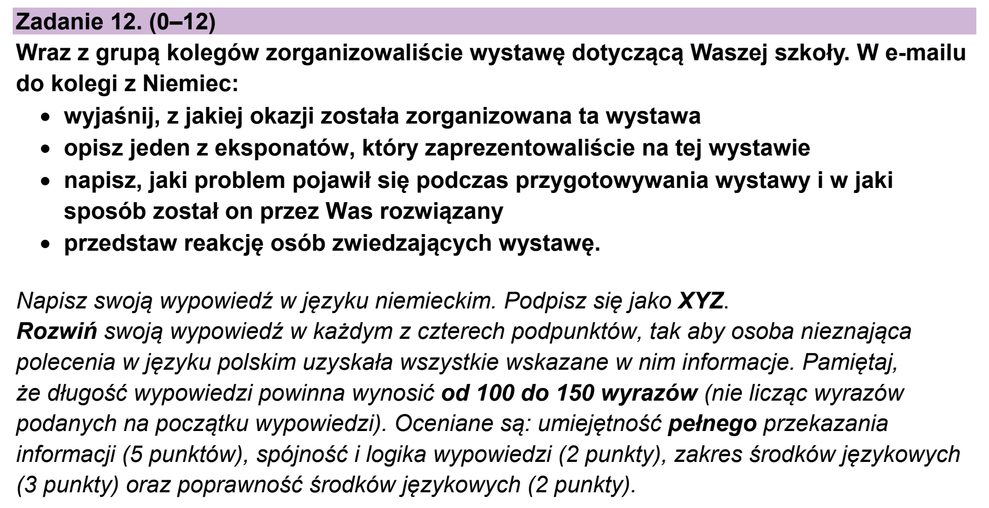 Matura, maj 2025, podgląd zadania 12
