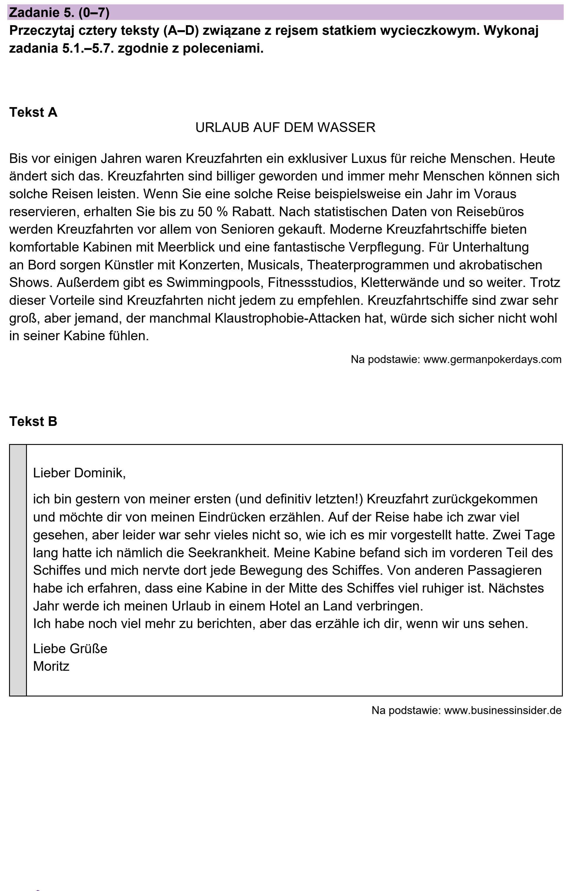 Matura, maj 2025, podgląd zadania 5, fragment 1