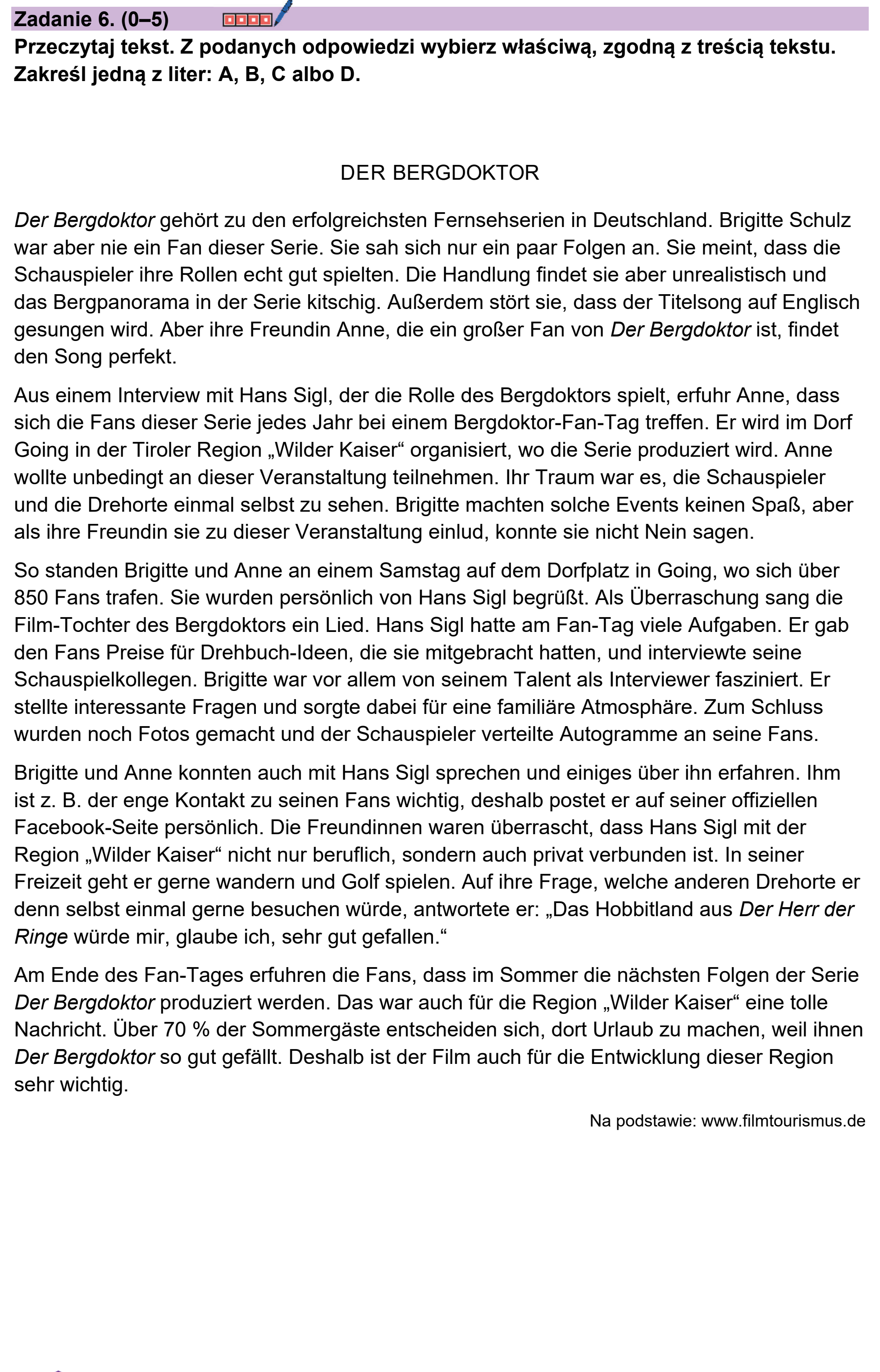 Matura, maj 2025, podgląd zadania 6, fragment 1