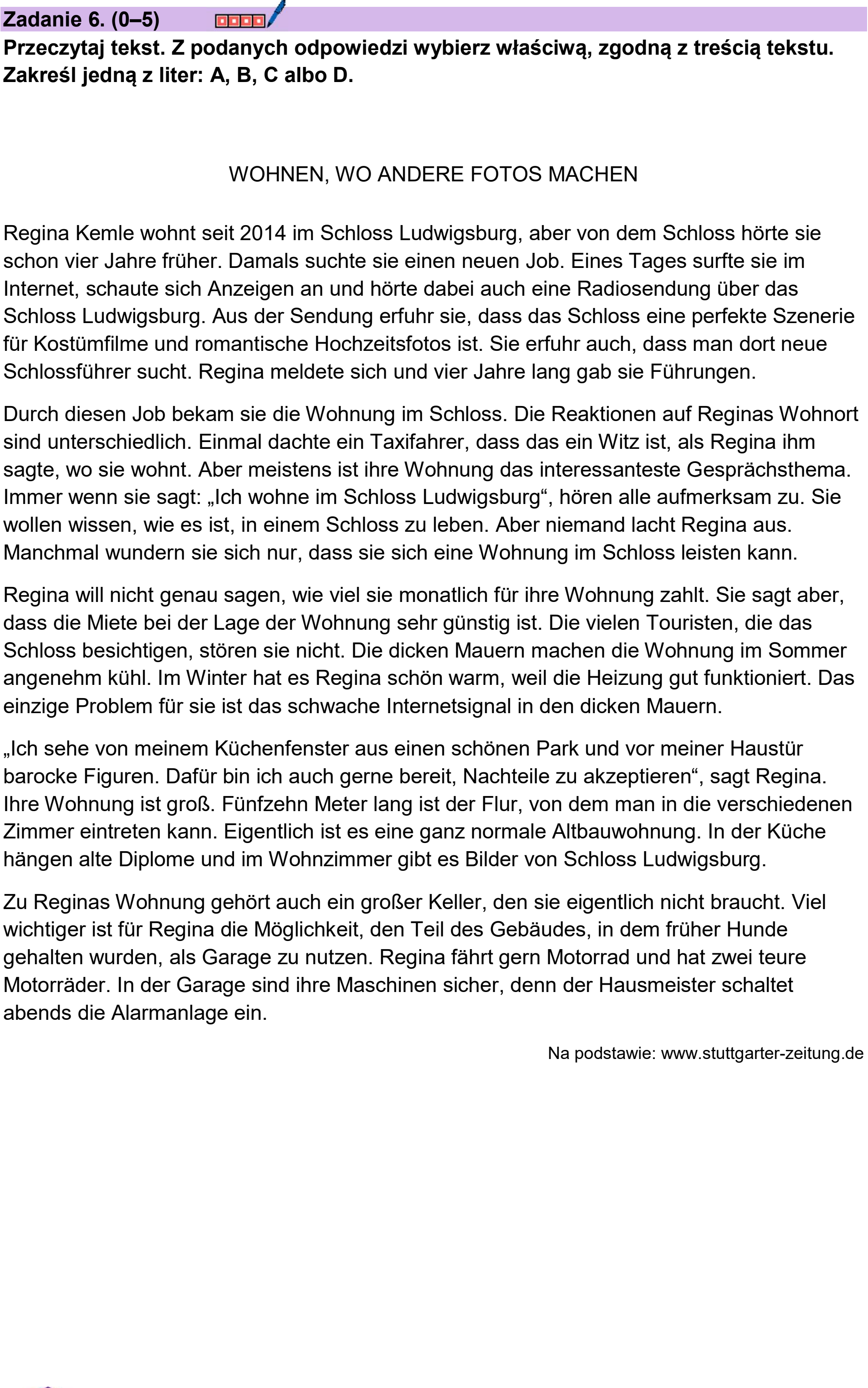 Matura, maj 2026, podgląd zadania 6, fragment 1