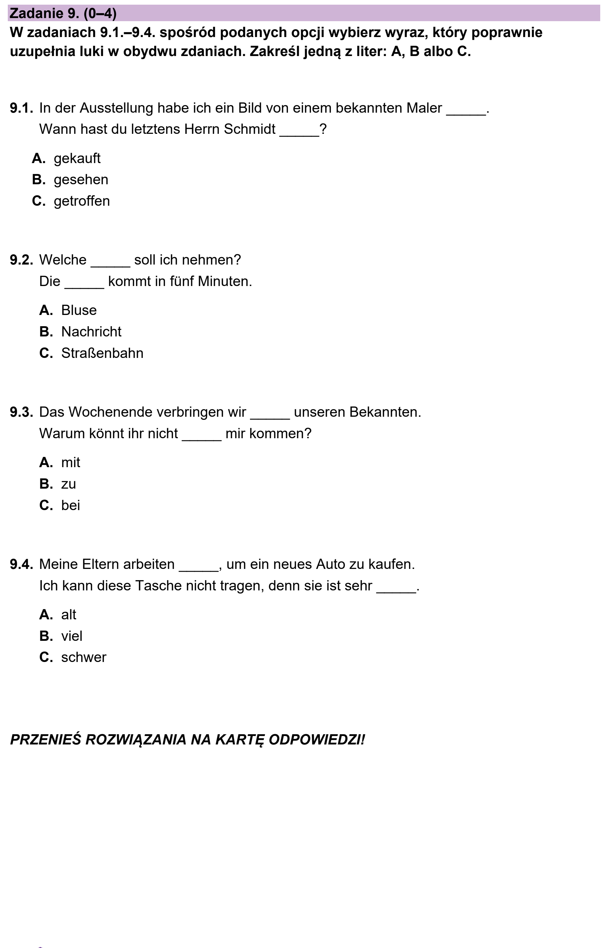 Matura próbna, wrzesien 2022, podgląd zadania 9