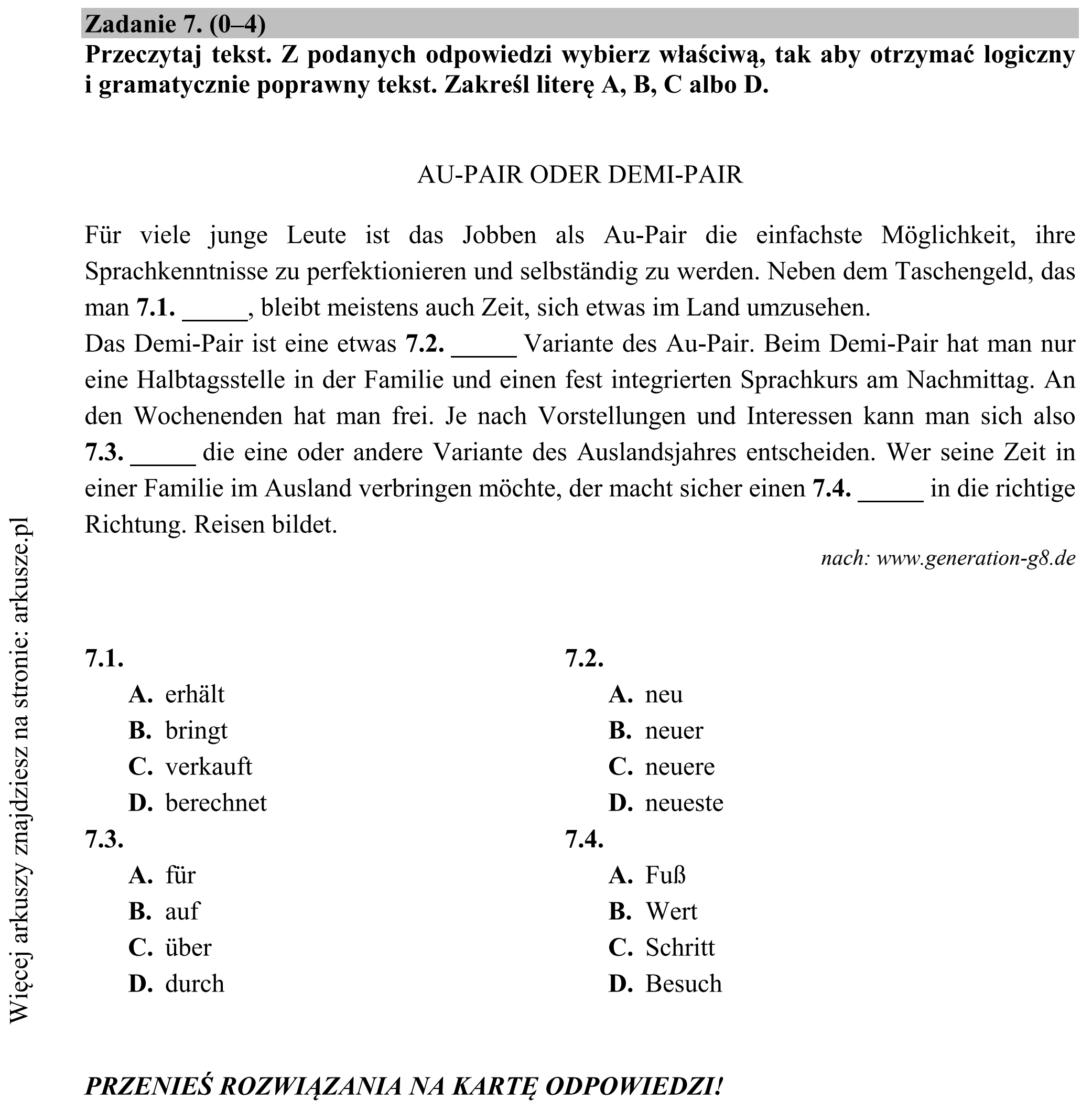 Matura dodatkowa, czerwiec 2015, podgląd zadania 7